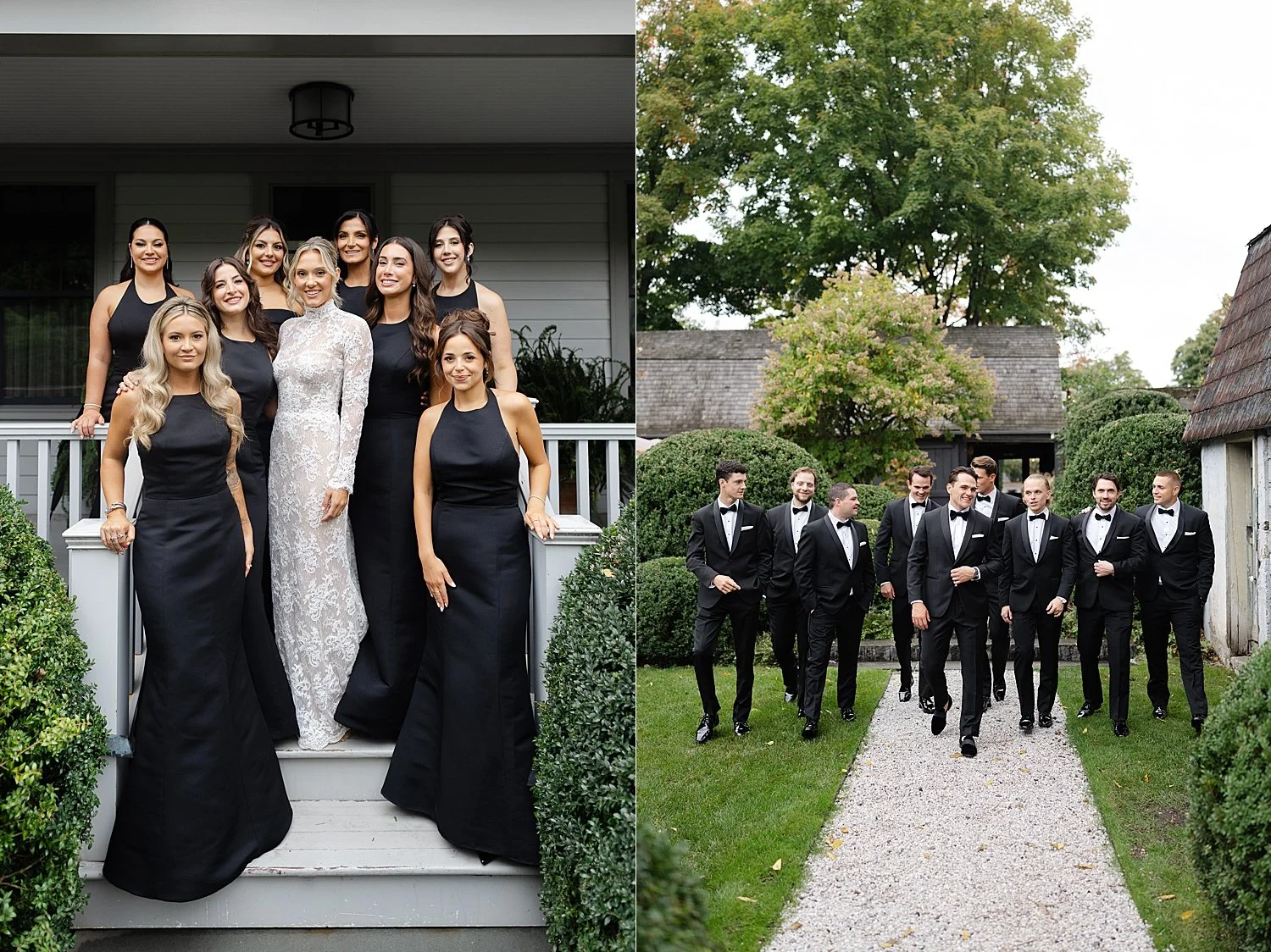  formal black tie wedding party  
