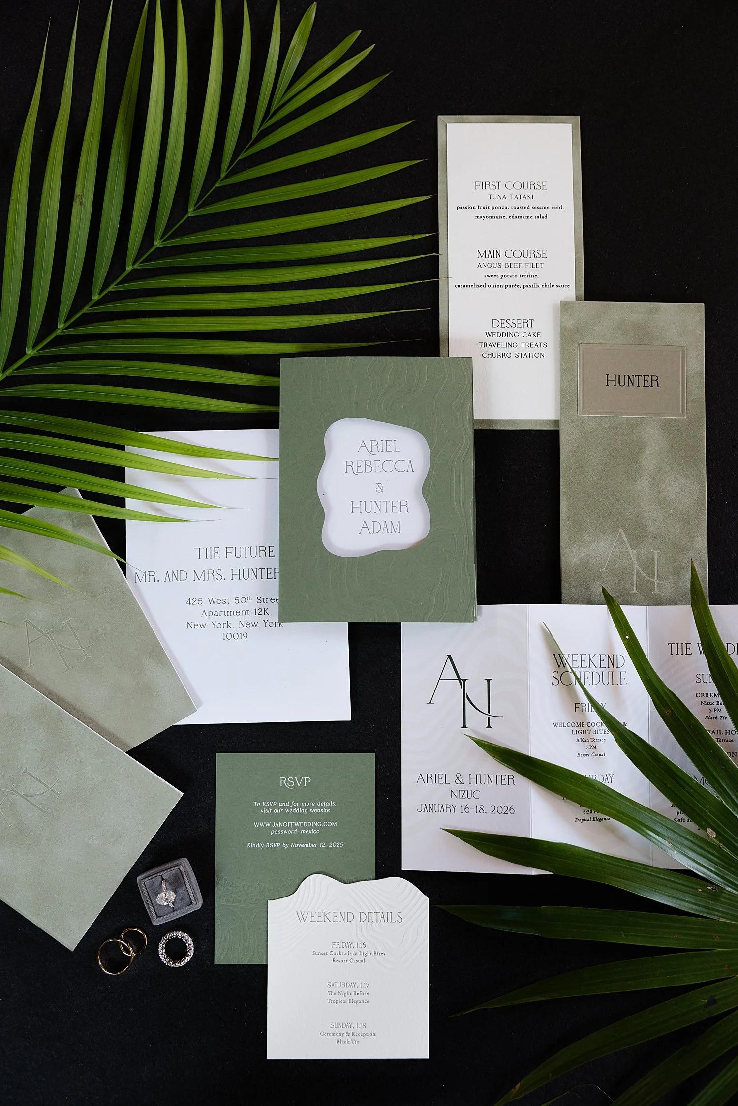 wedding invitation suite from Mexico Destination wedding  
