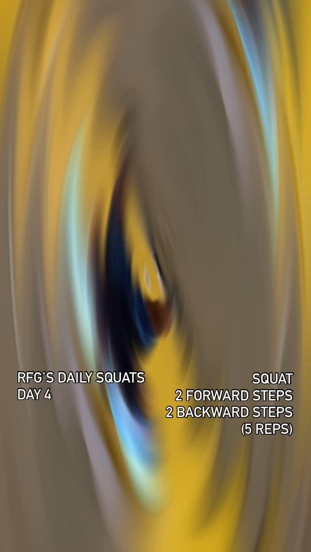 Day 4 of RFGs Daily Squats and today we’ve also got #joshssummerabs
The workout for today is:
1 squat
2 forward squat steps
2 backward squat steps
That will give you 5 reps. After getting to 25, make sure you hit your 30 seconds of Josh&rsqu
