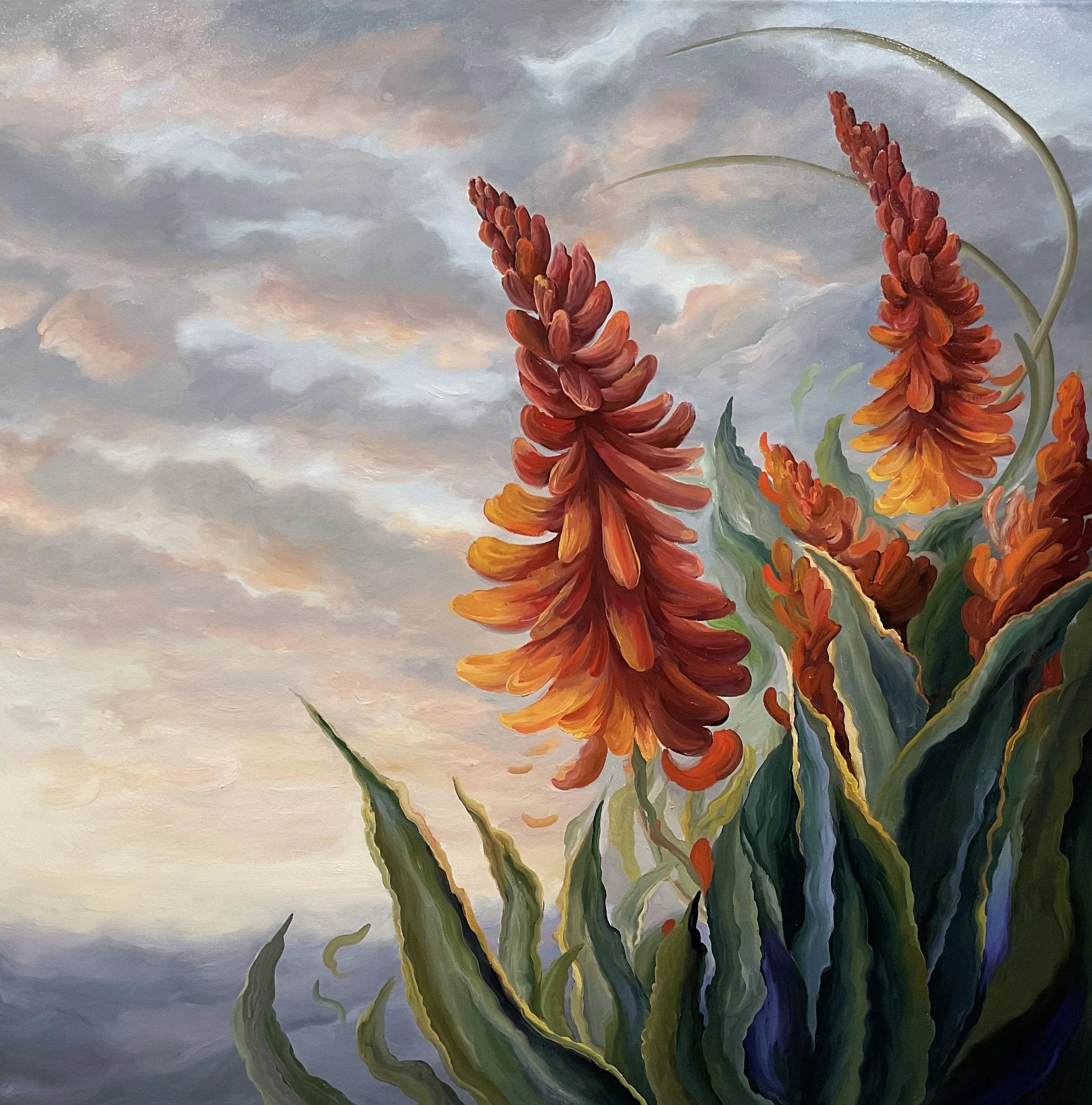 Las Flores, 46” x 46”, oil on canvas