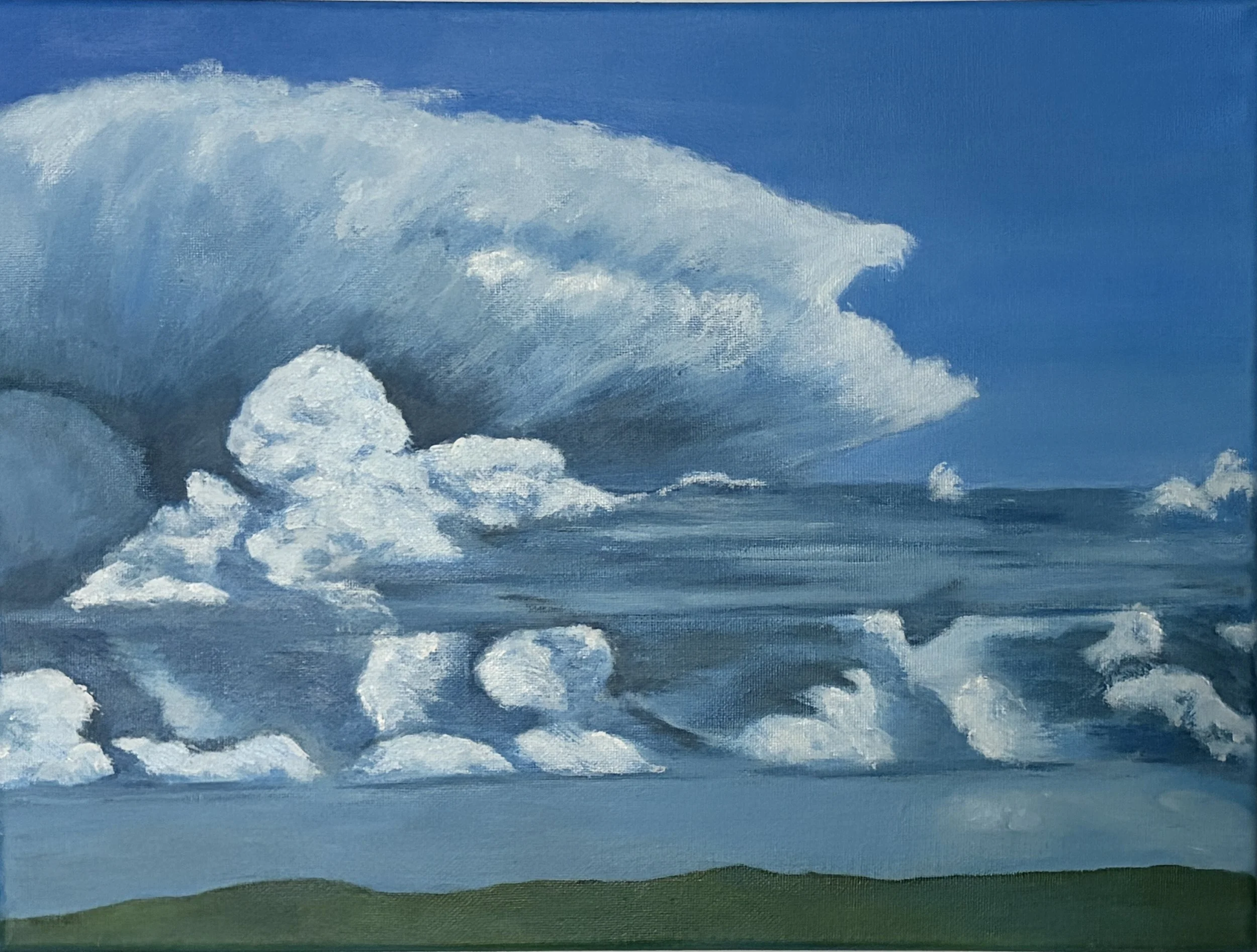 Towering cumulus, 12"x16", Acrylic on canvas