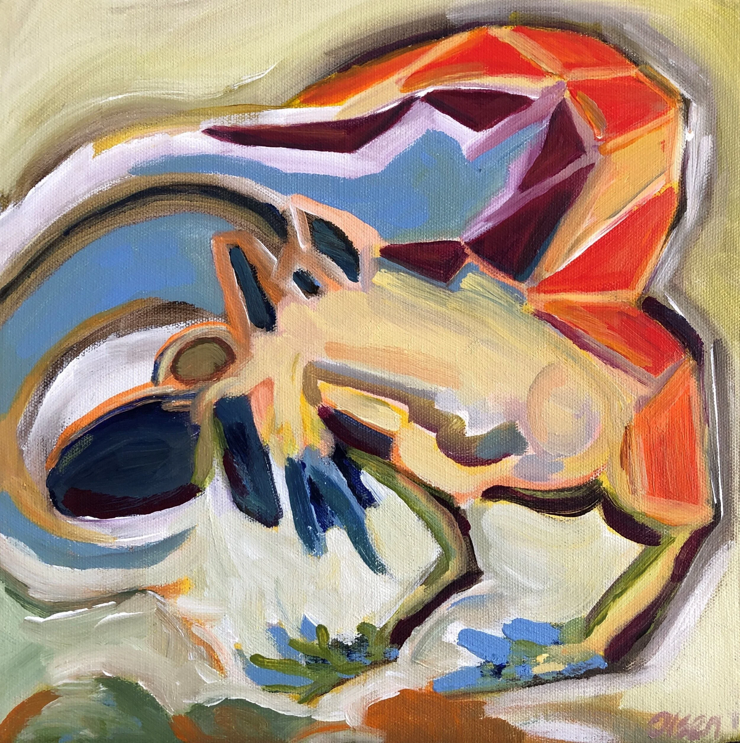 Gila monster, 12"x12", Acrylic on canvas