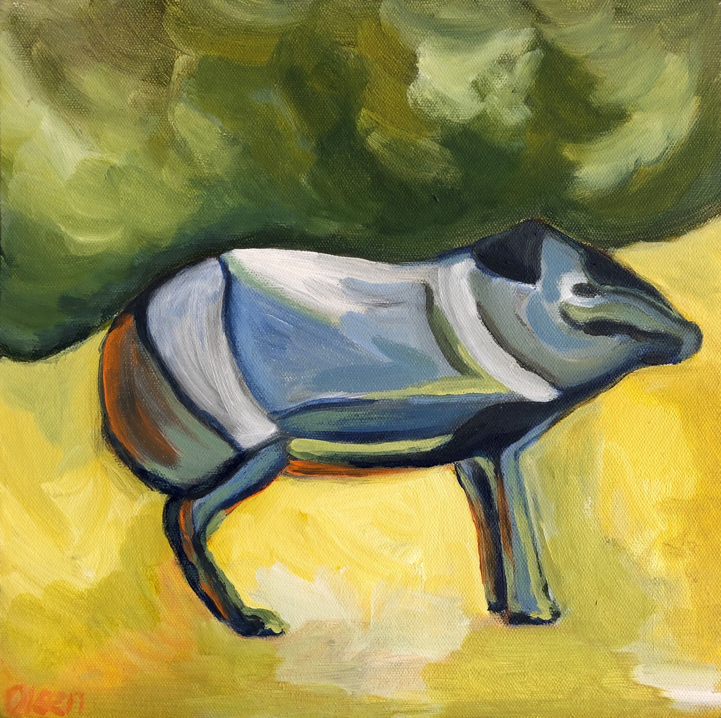 Javelina, 12"x12", Acrylic on canvas