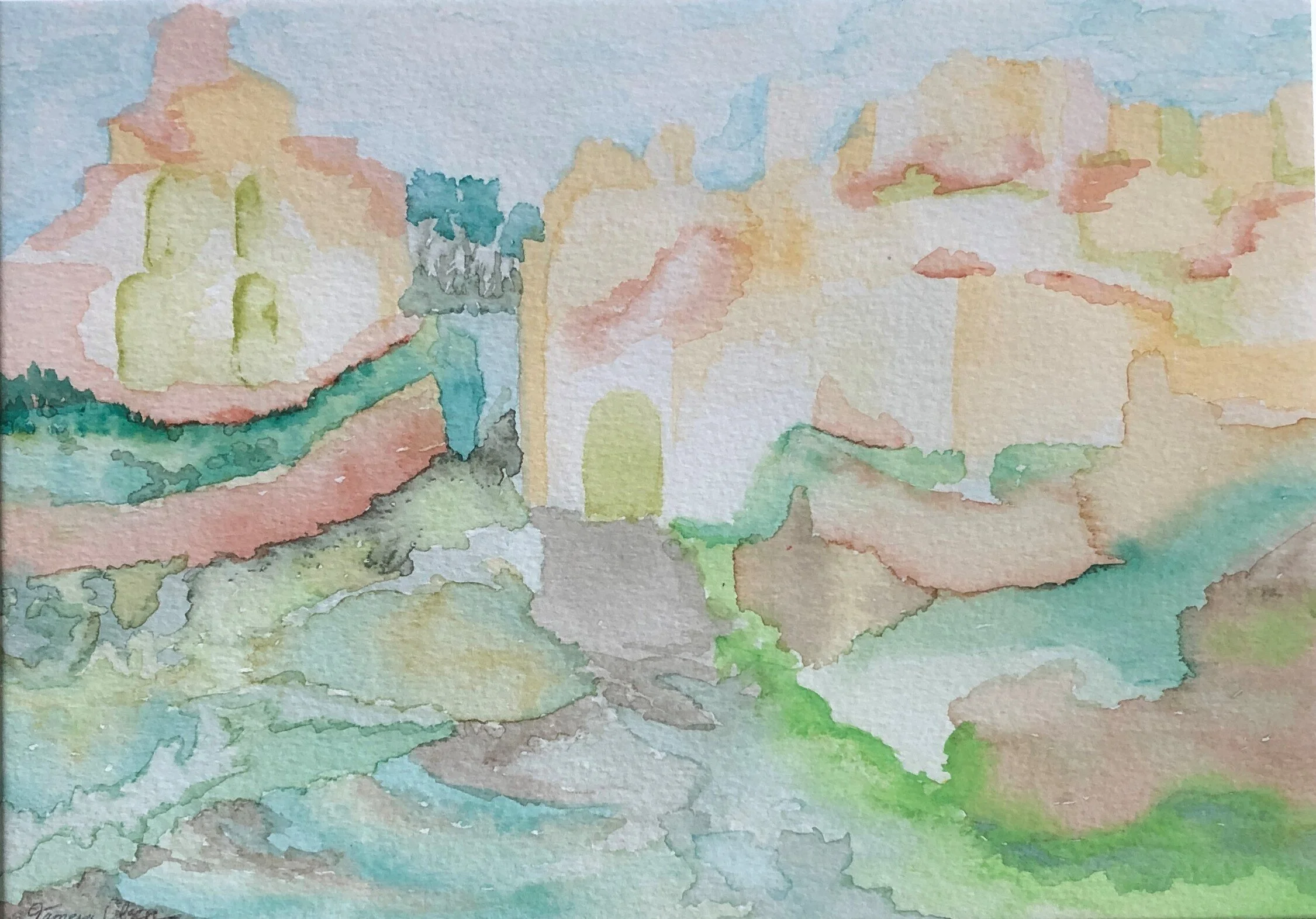 Siena, 10"x7¼", Plein air watercolour