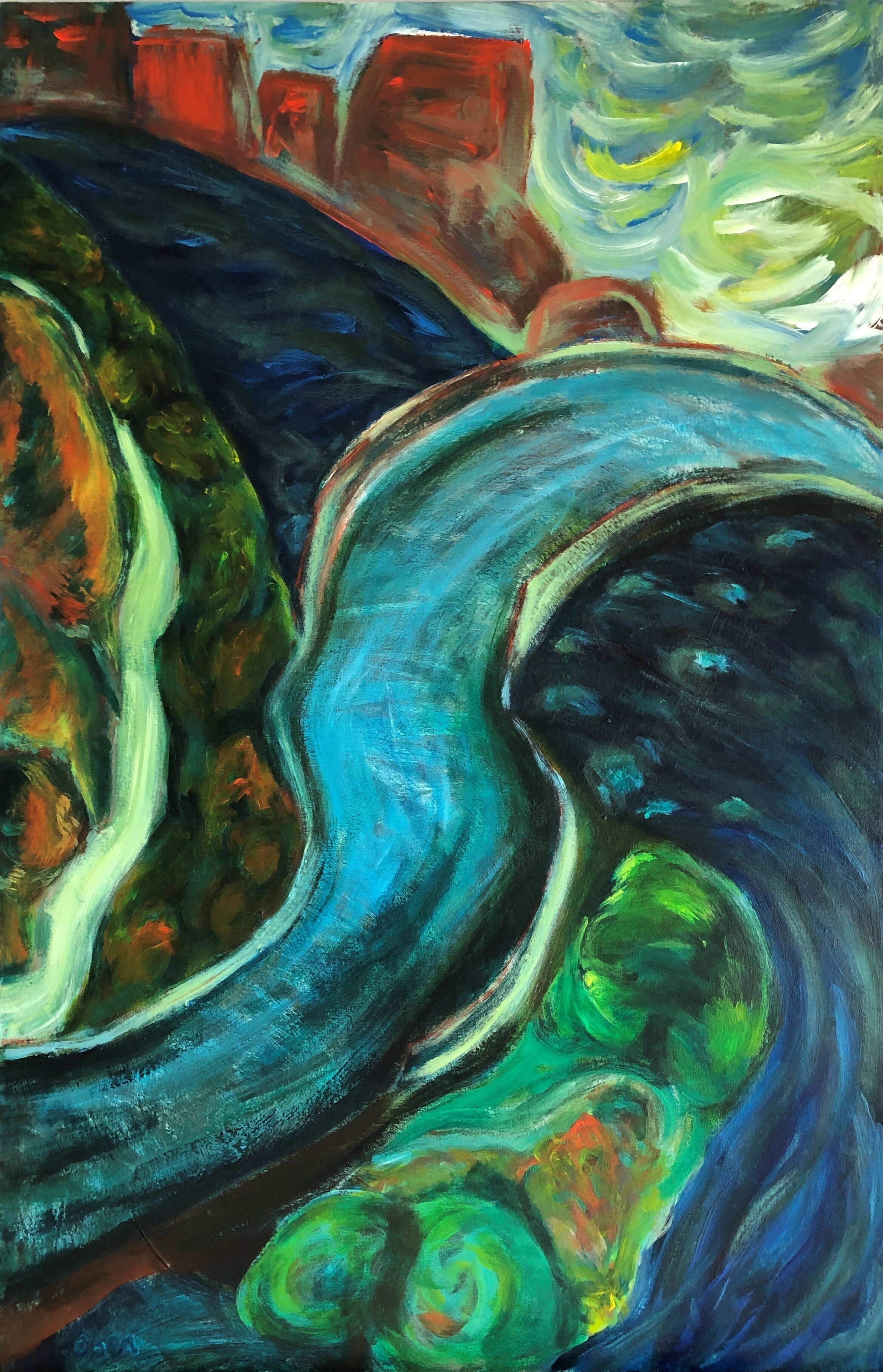 The Arno, 26"x40", Acrylic on canvas