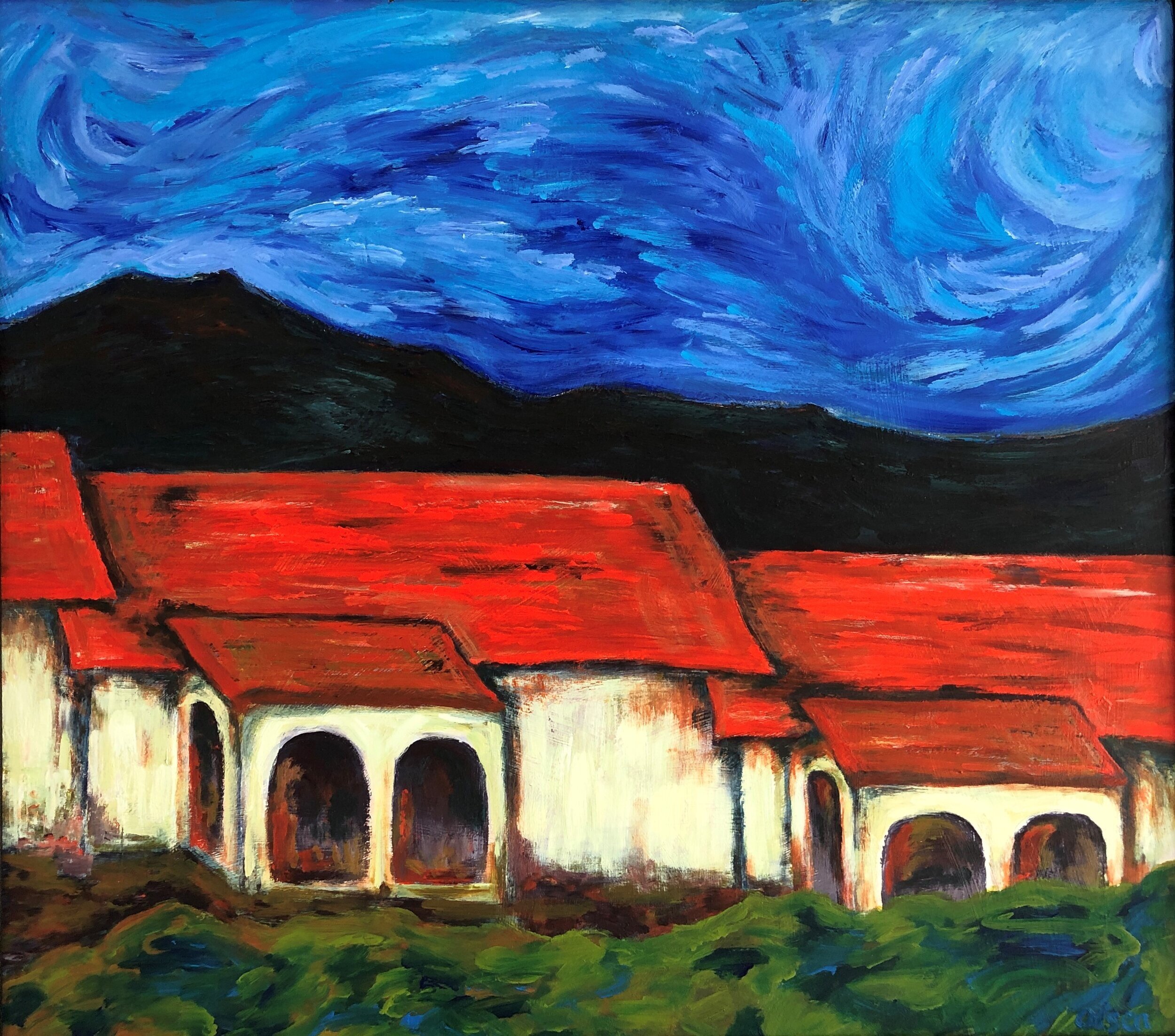 Monsoon season, 27"x24", Acrylic on masonite