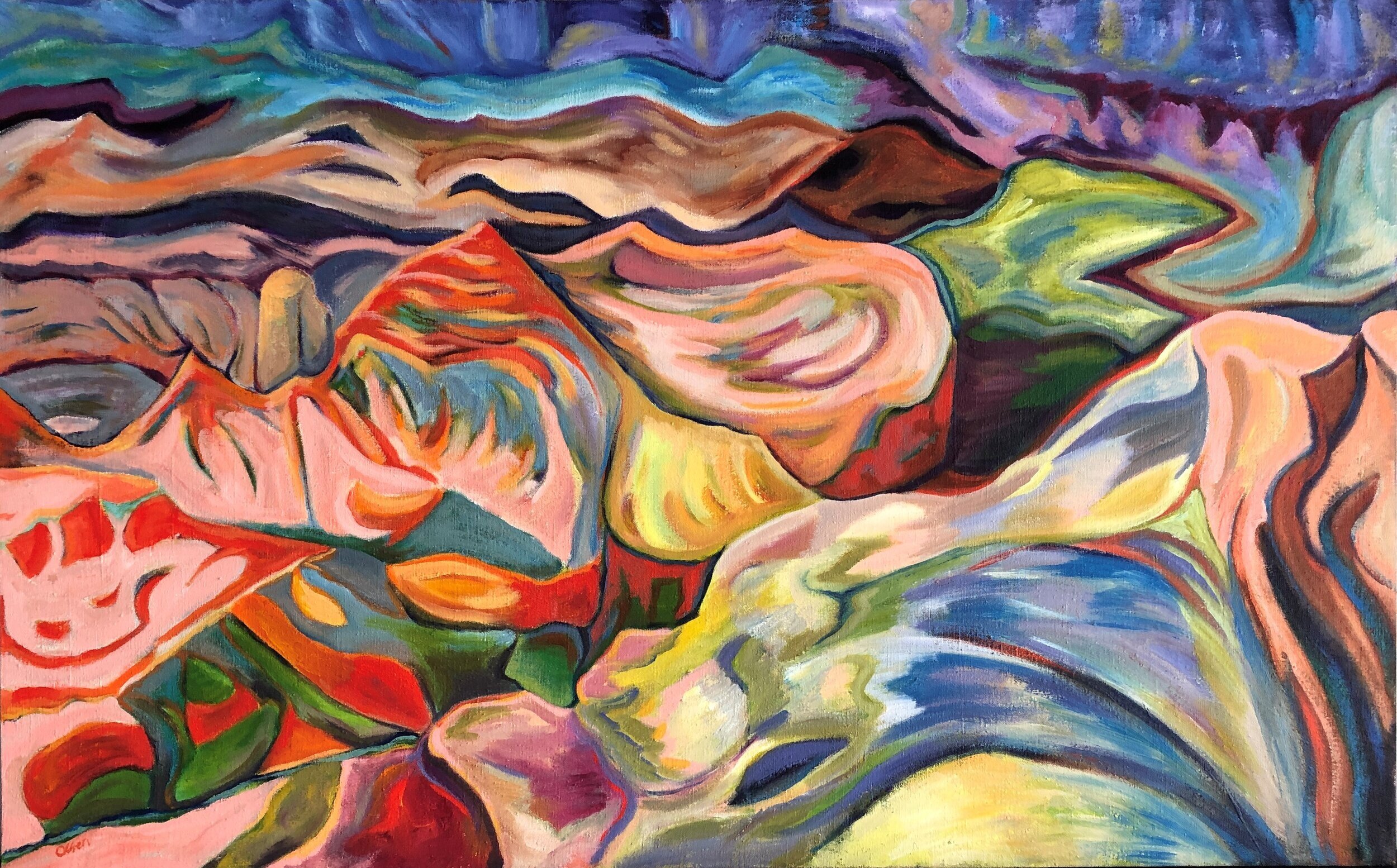Rift, 48"x30", Acrylic on canvas