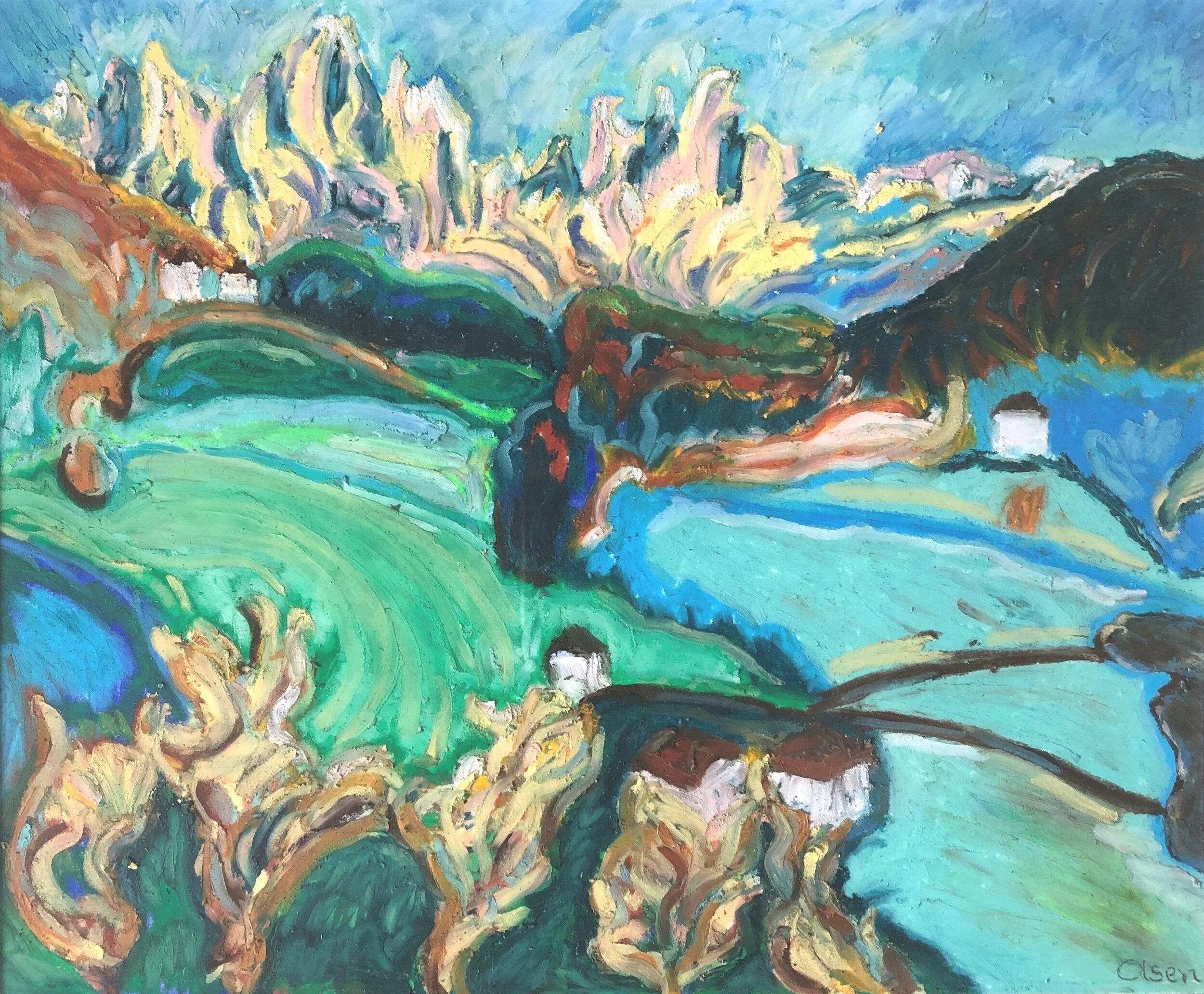 Dolomites, 10"x8¼", Oil pastel