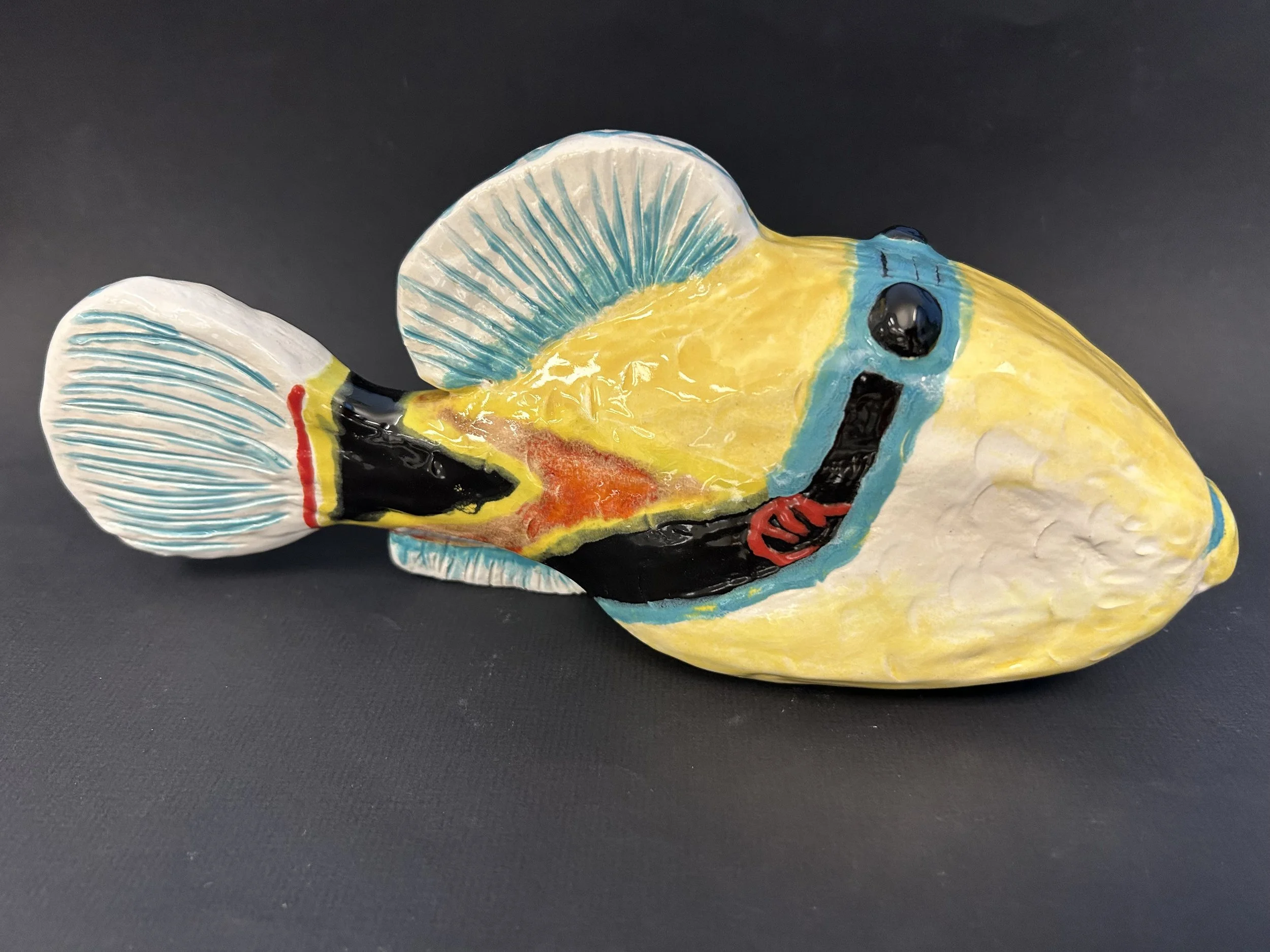 Humuhumunukunukuapua'a, 12"x 5", Ceramic sculpture