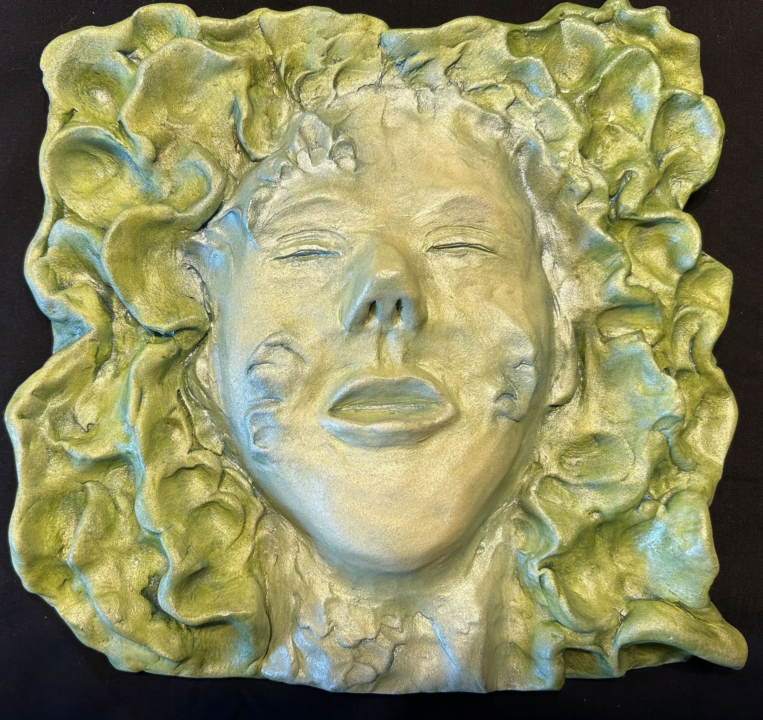Surfacing, 10"x10", Ceramic relief