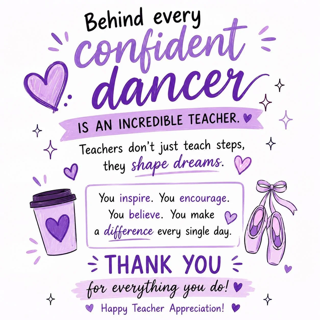 Thank you to our amazing IDC teachers. Happy teacher appreciation week 🎉💜