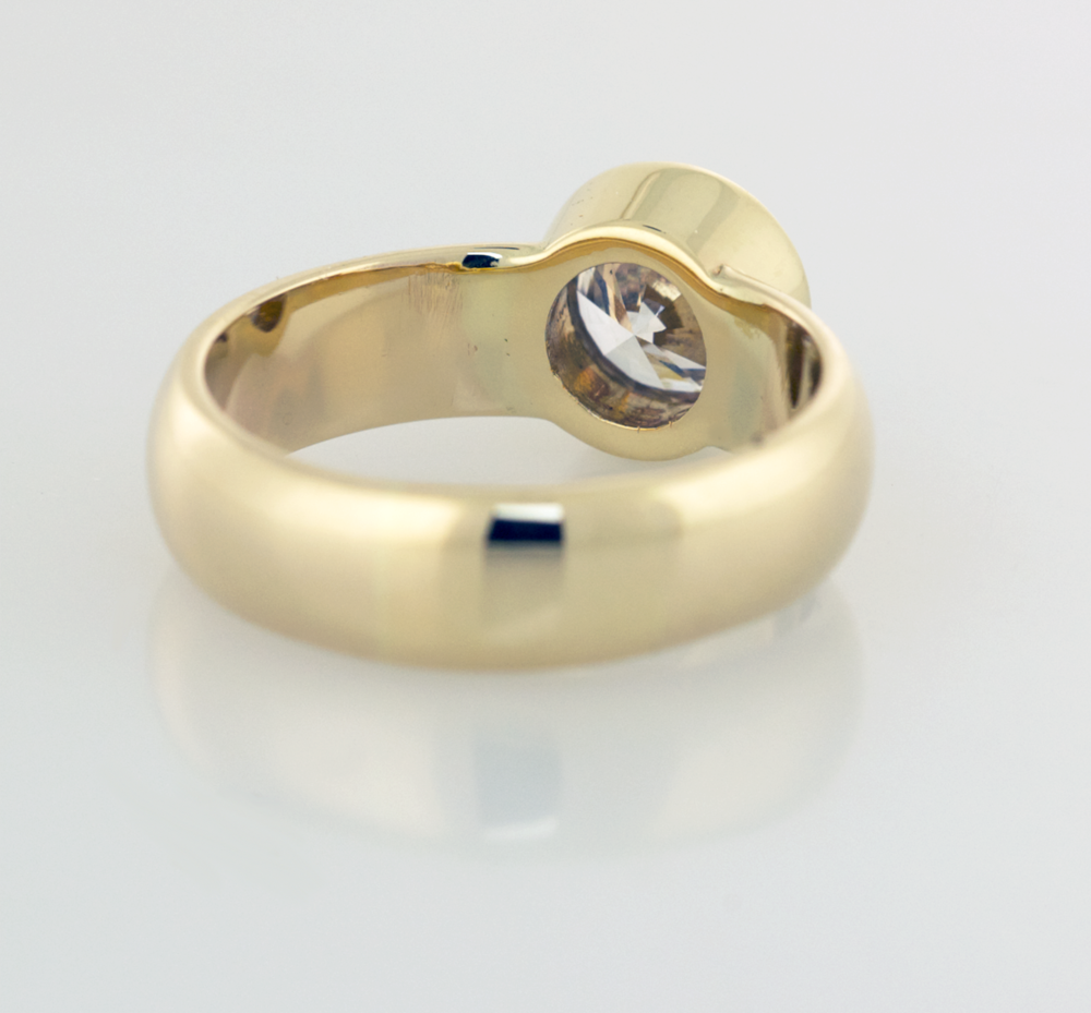 Modern Bezel Set Round Diamond Solitaire — Designers of Bespoke Jewelry