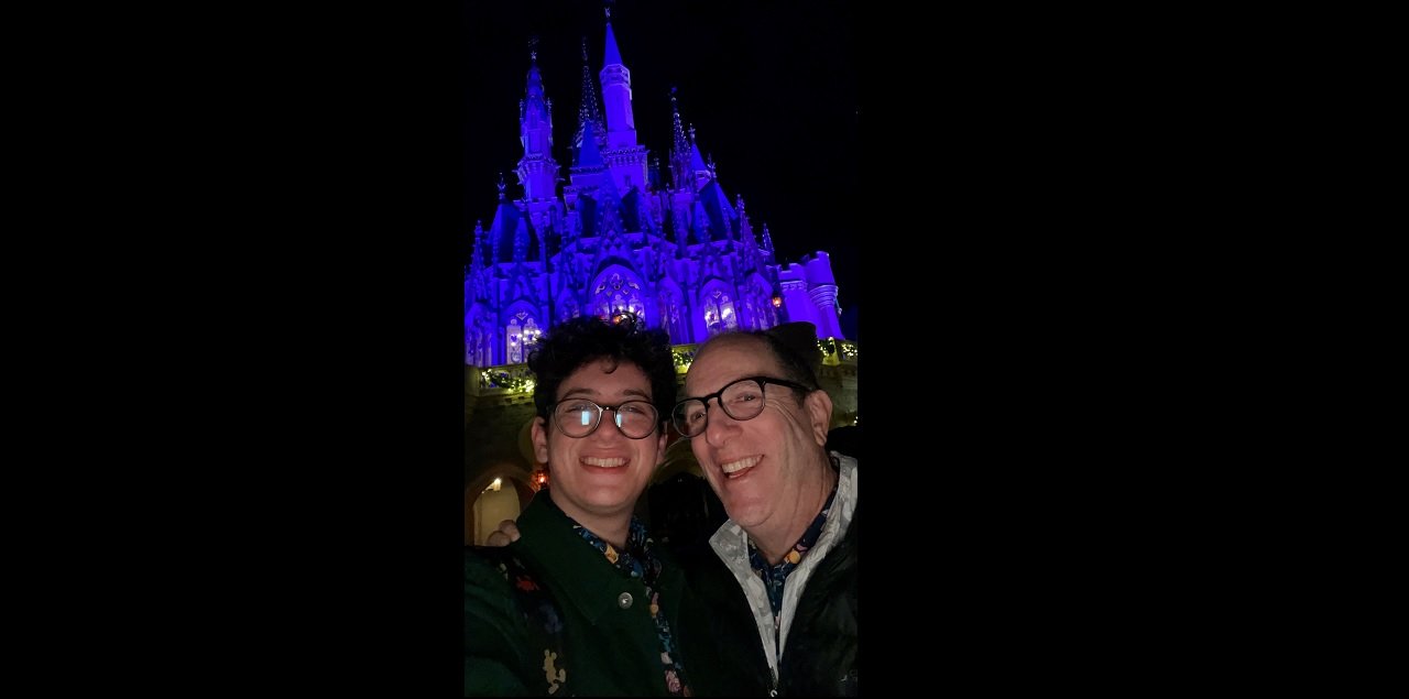  Mark Kaplan and son in the Magic Kingdom. 