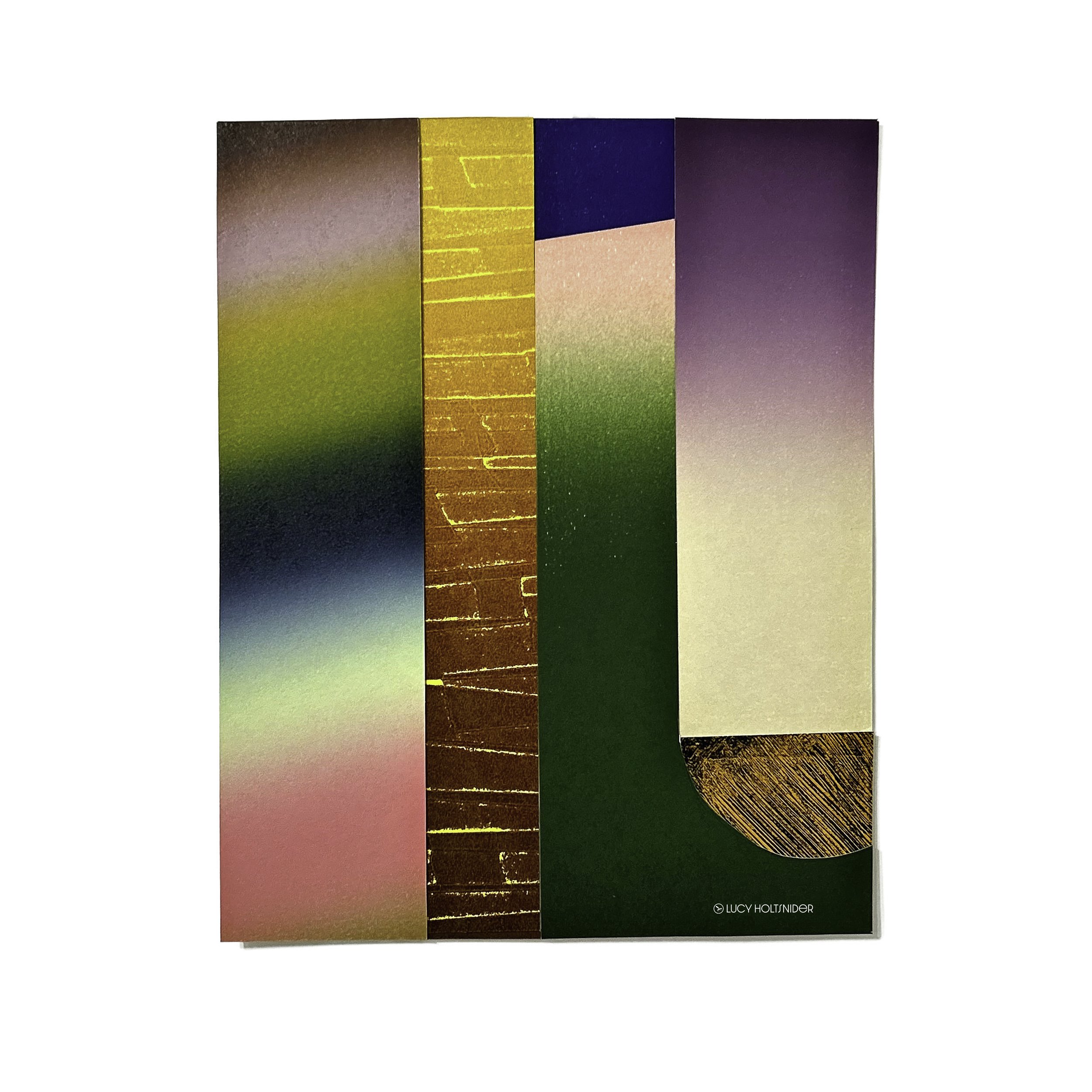Bright colorful digital print letterpress collage 8x10