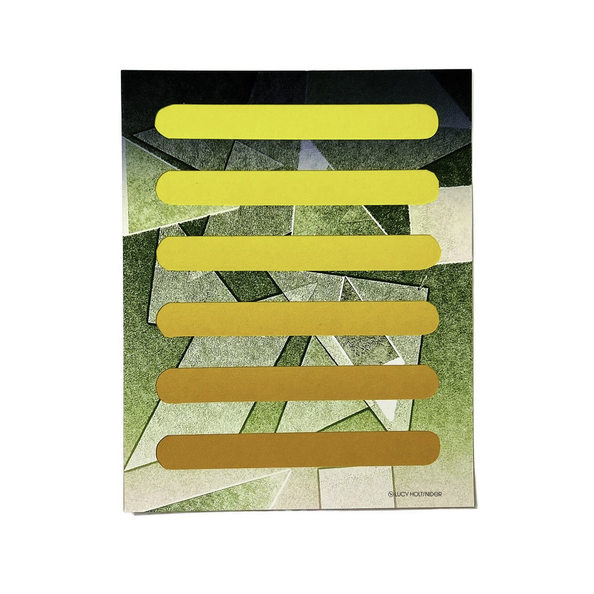 Bright colorful digital print letterpress collage 8x10