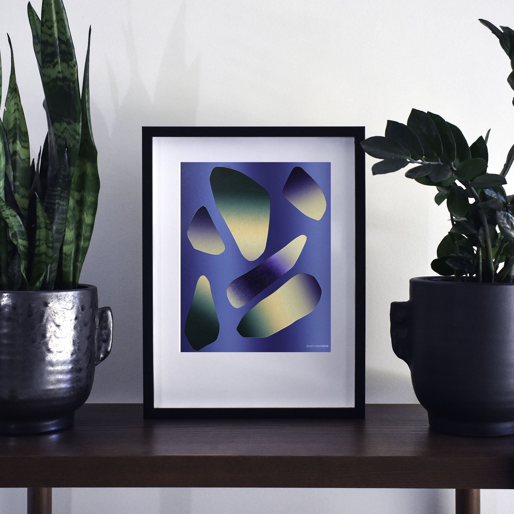 The swerve collage series includes bright, colorful, abstract, digital prints of letterpress collages that were printed by hand by Lucy Holtsnider in Denver, Colorado.