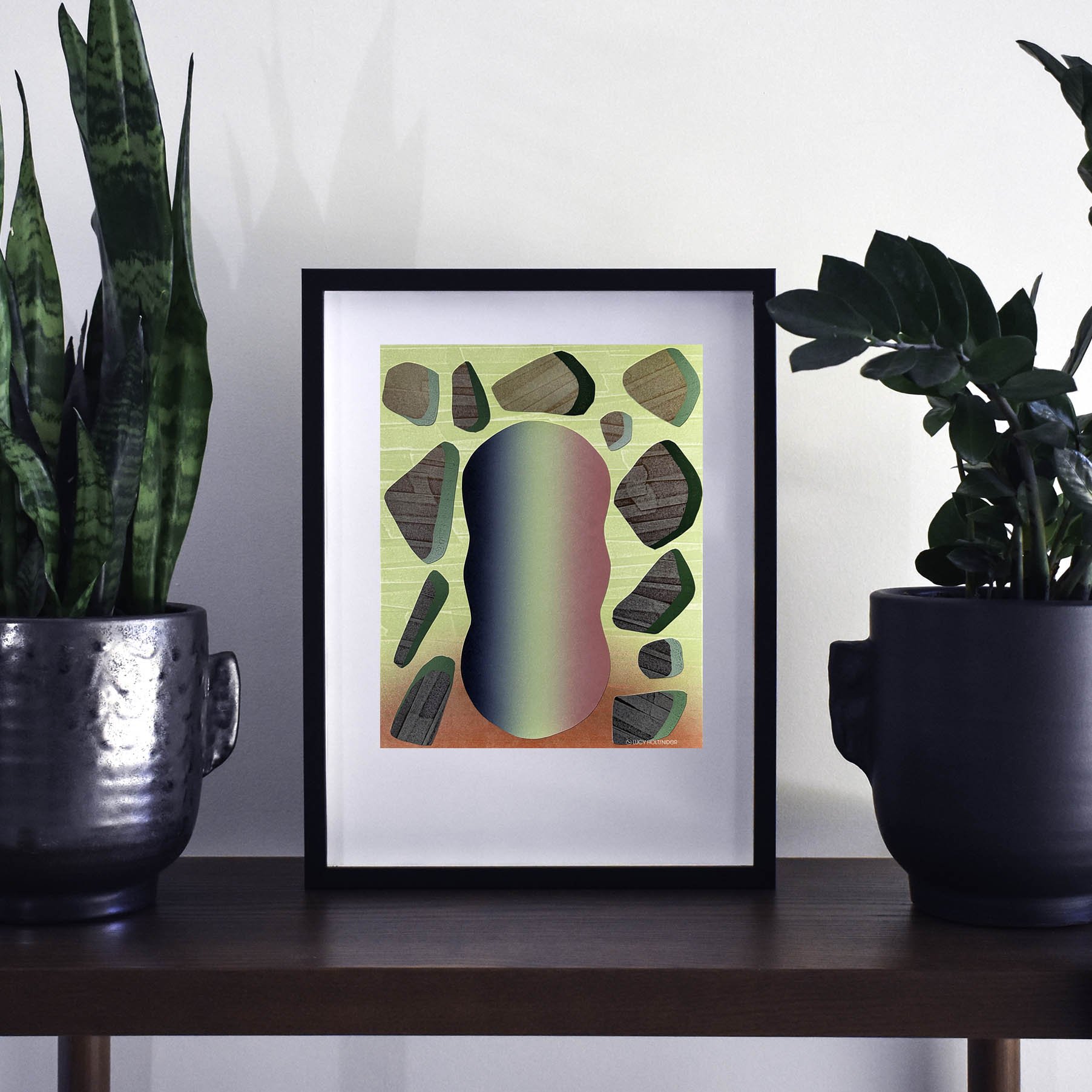 The Swerve collage series includes bright, colorful, abstract, digital prints of letterpress collages that were printed by hand by Lucy Holtsnider in Denver, Colorado.