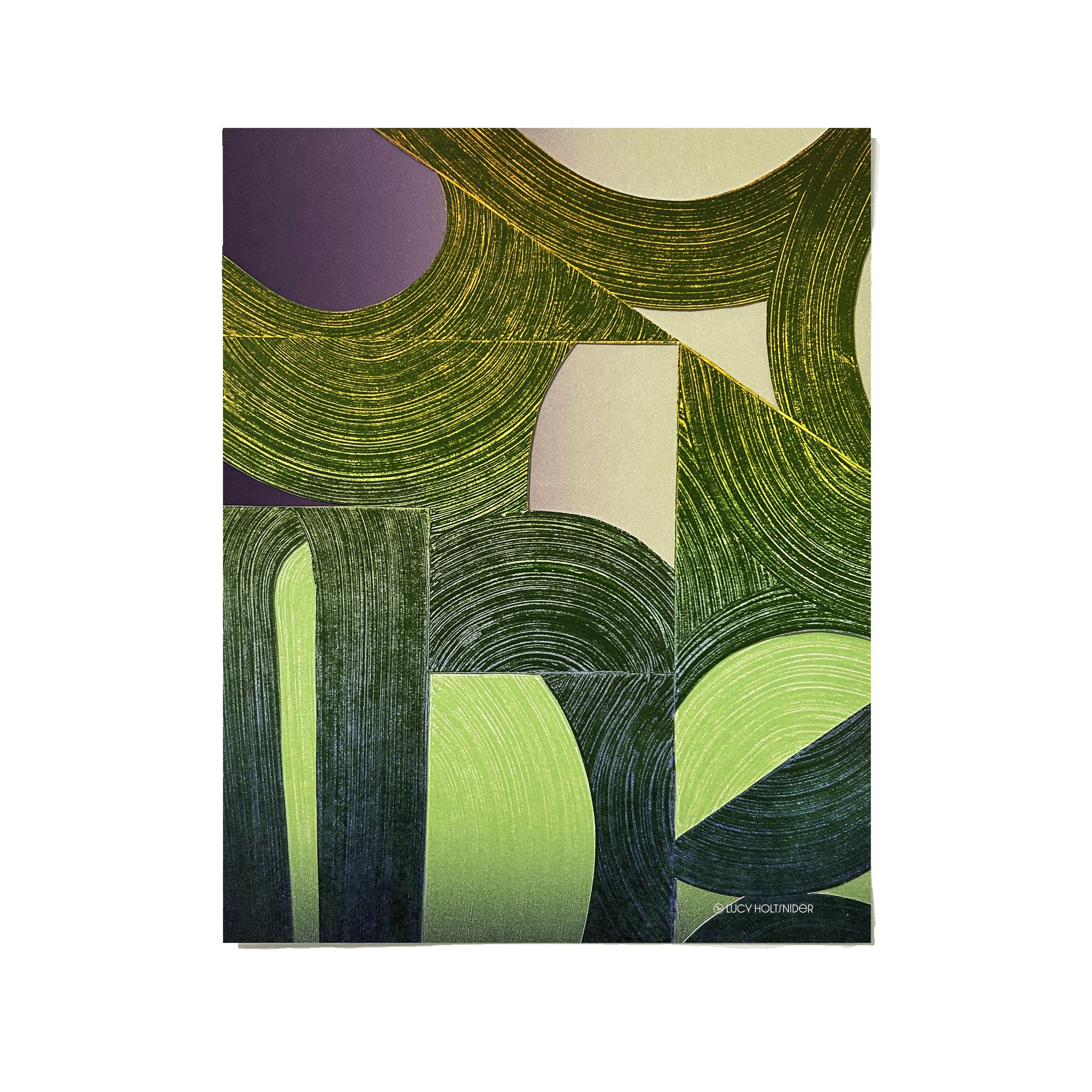 Bright colorful digital print letterpress collage Framed plants minimalism hipster 8x10