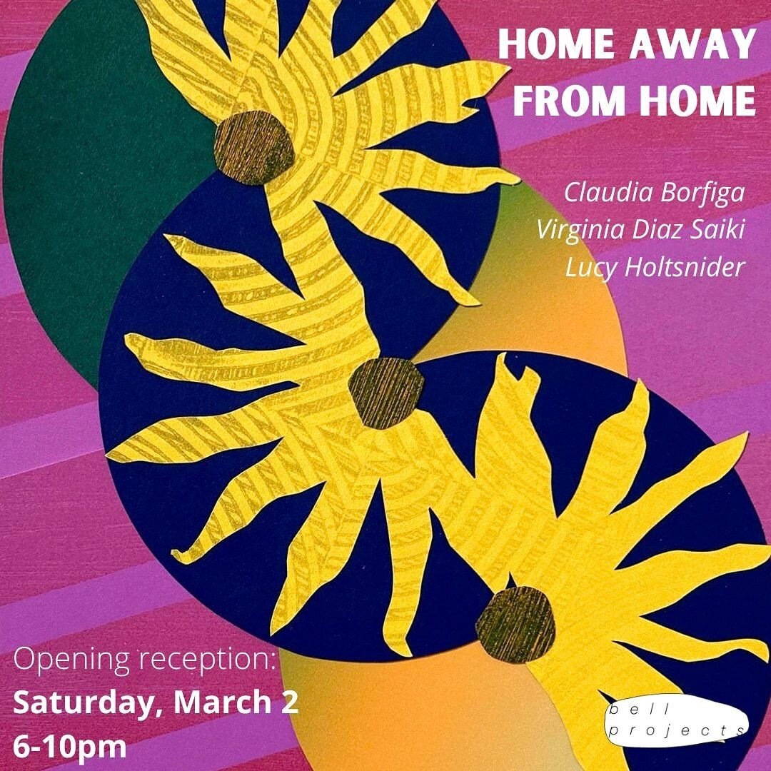 One week from tomorrow, Saturday 3/2, is the opening of Home Away From Home featuring new work from @claudia_borfiga @vircheese and me at @bell_projects! I am SO excited about this show. 🤩 I've been working away all winter on sizing up from 8x10&quo