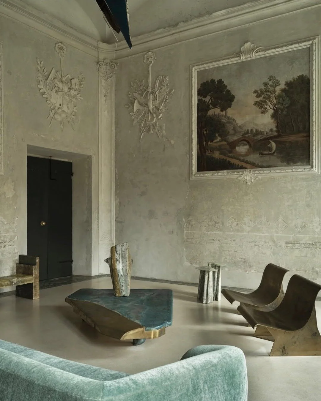 // 18th Century Villa //

"Some of the things that make this design unique are the emptiness of the rooms, the lack of objects which are not needed, the patina of the walls and ceiling beams. Besides, the color palette used matches perfectly wit