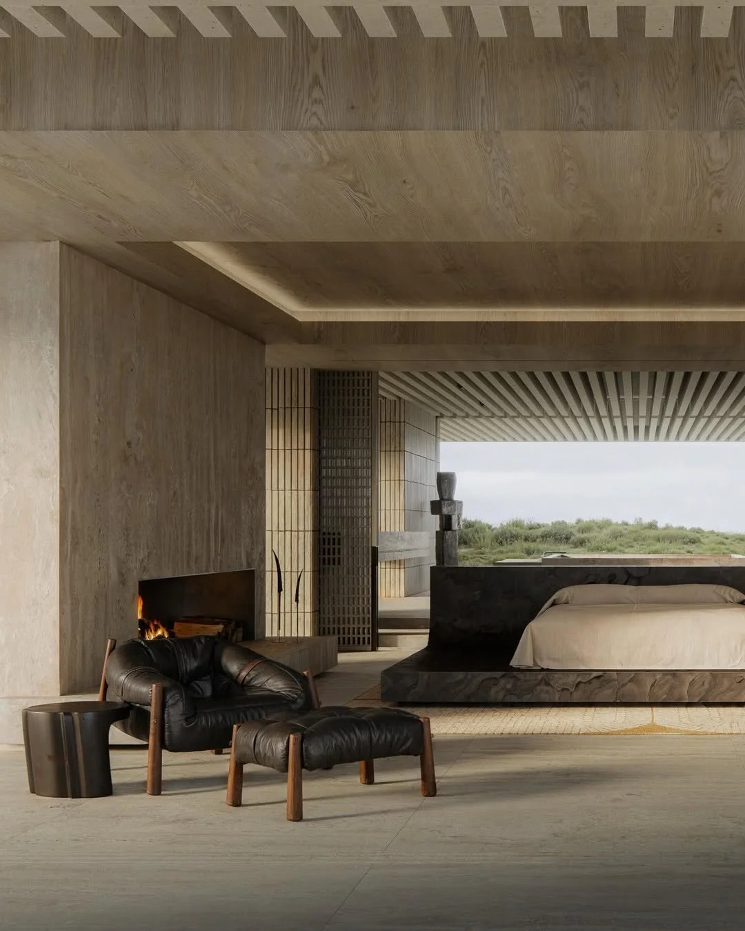// Fynbos Residence // 

"... Bold, grounded forms settle into the earth, framing endless ocean horizons and capturing the changing light. Materials - raw stone, textured timber, and muted tones echo the natural world beyond. Designed as a journ