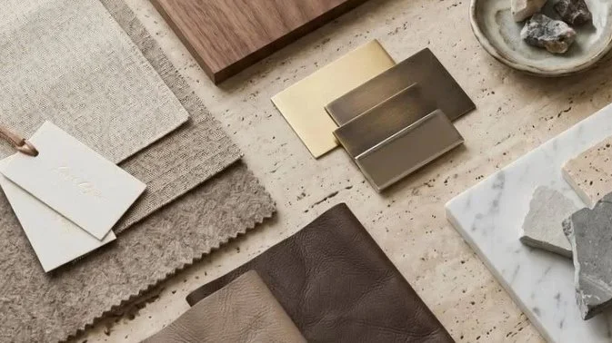 Samples of materials for interior design project