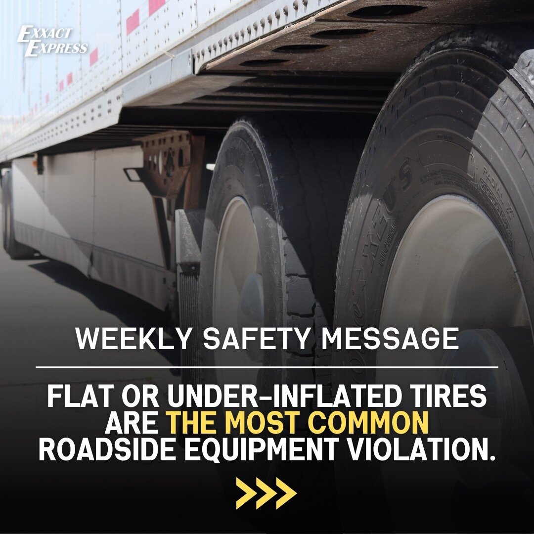 #WeeklySafetyMessage

Making matters worse, they normally lead to getting put Out of Service, causing delays and fines. The good news - tire problems are also easily recognizable issues to prevent. Thoroughly inspecting both your truck and trailer ti