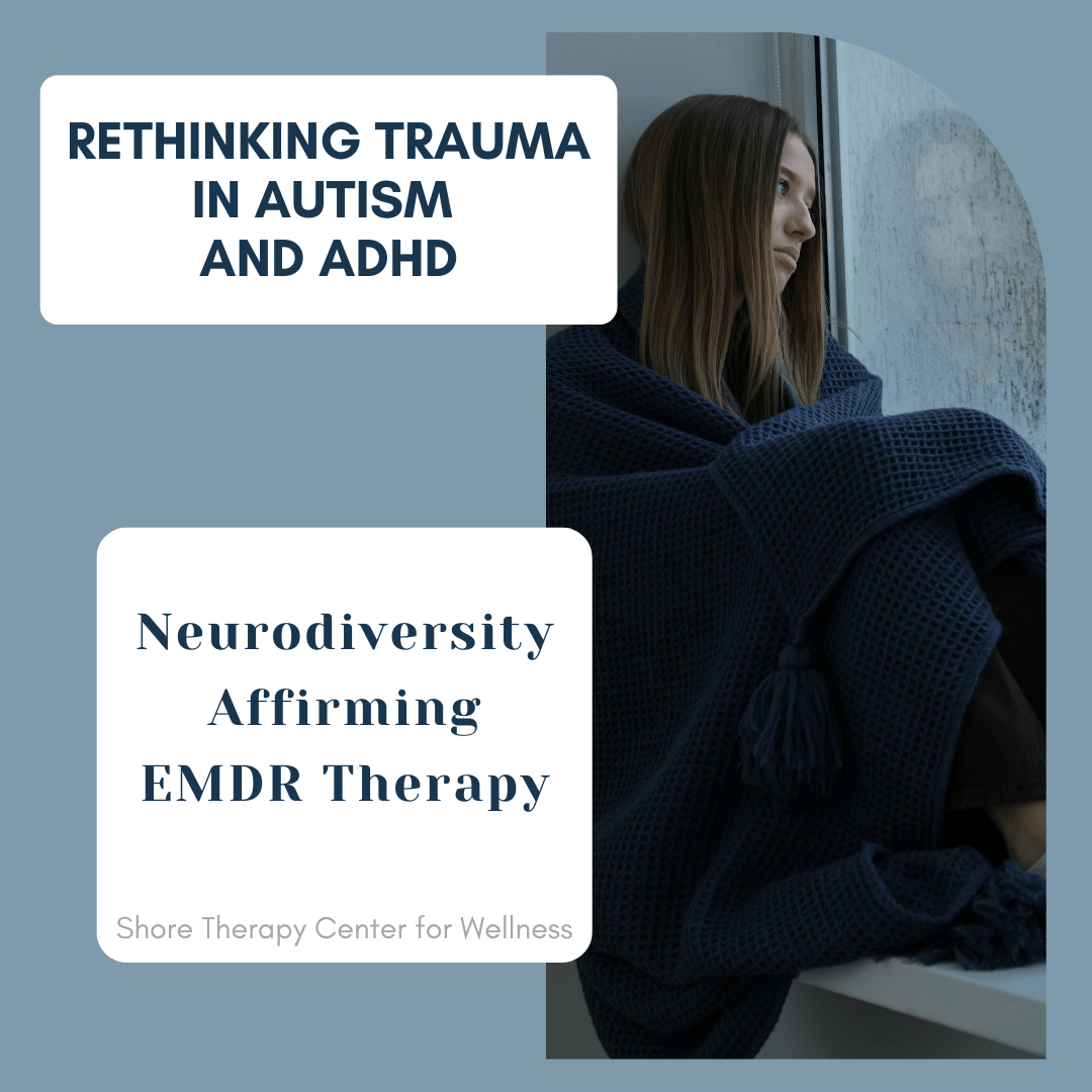 Reflective autistic or ADHD adult representing neurodiversity-affirming EMDR therapy for autism, ADHD, trauma, sensory overwhelm, and masking.