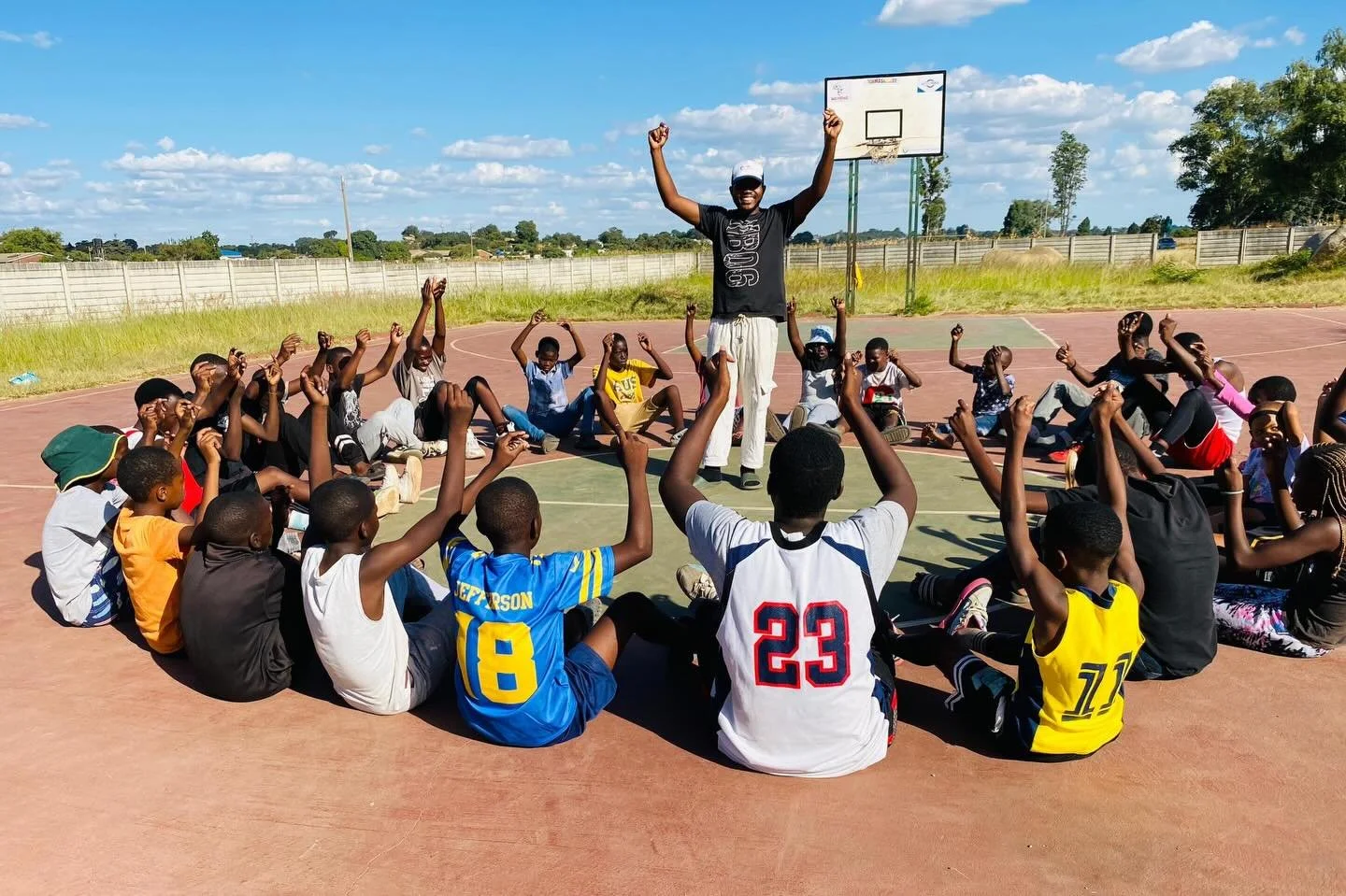 The basketball court is our classroom, teaching our 7 Tools of an Ubuntu Champion every day! #ubuntu #basketball #childrensrights #lifeskills #hoopsafrica