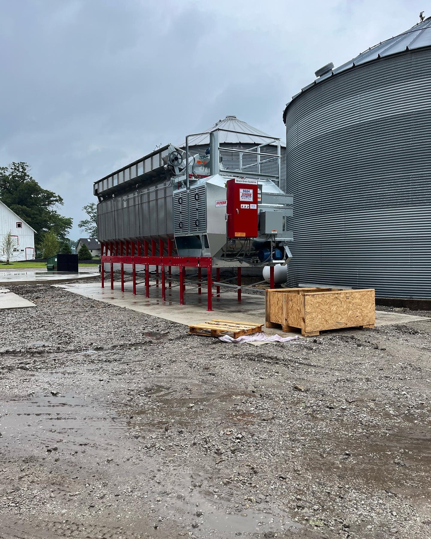 A new addition to the farm arrived today!  #graindryer #grainharvest #grainfarmer #agriculture #brockdryer #brockgrainbins