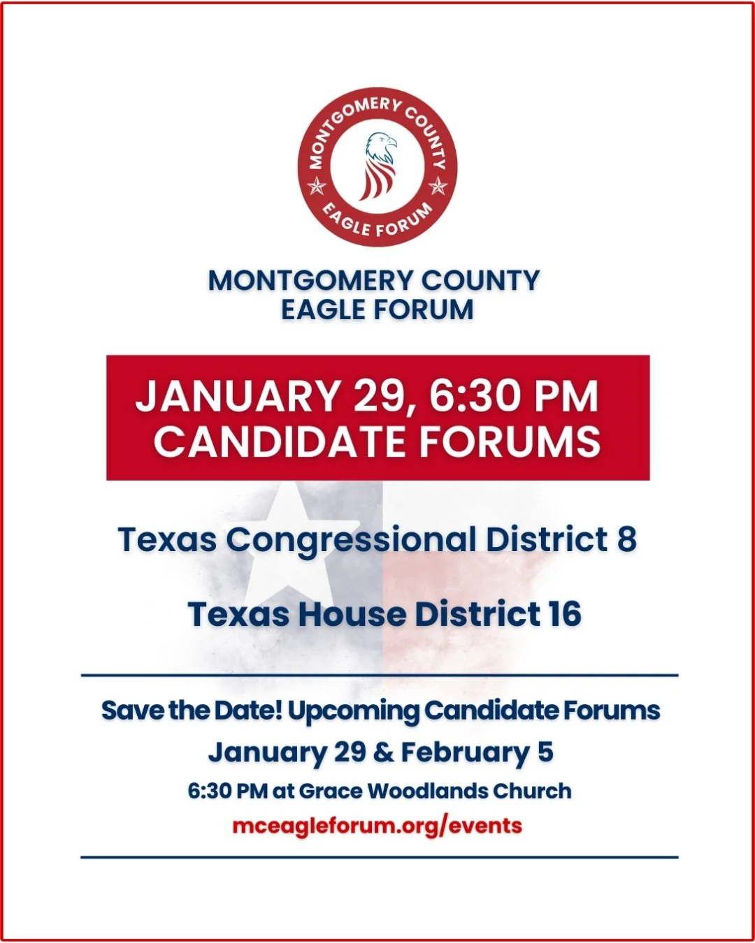 January 29 Candidate Forums