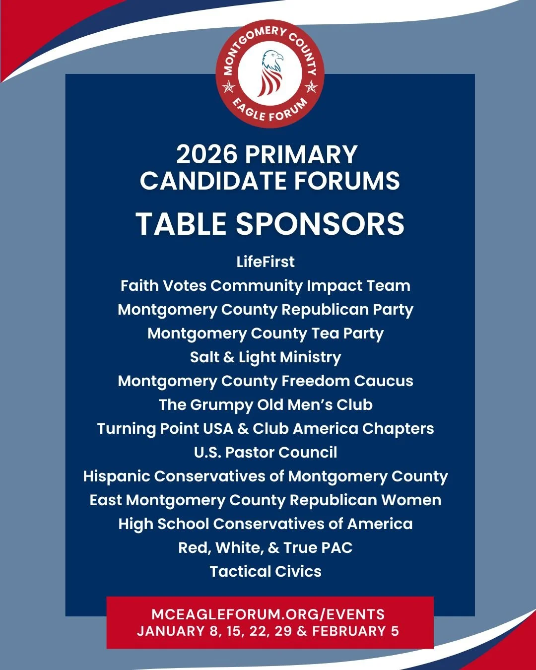 Candidate Forum Table Sponsors