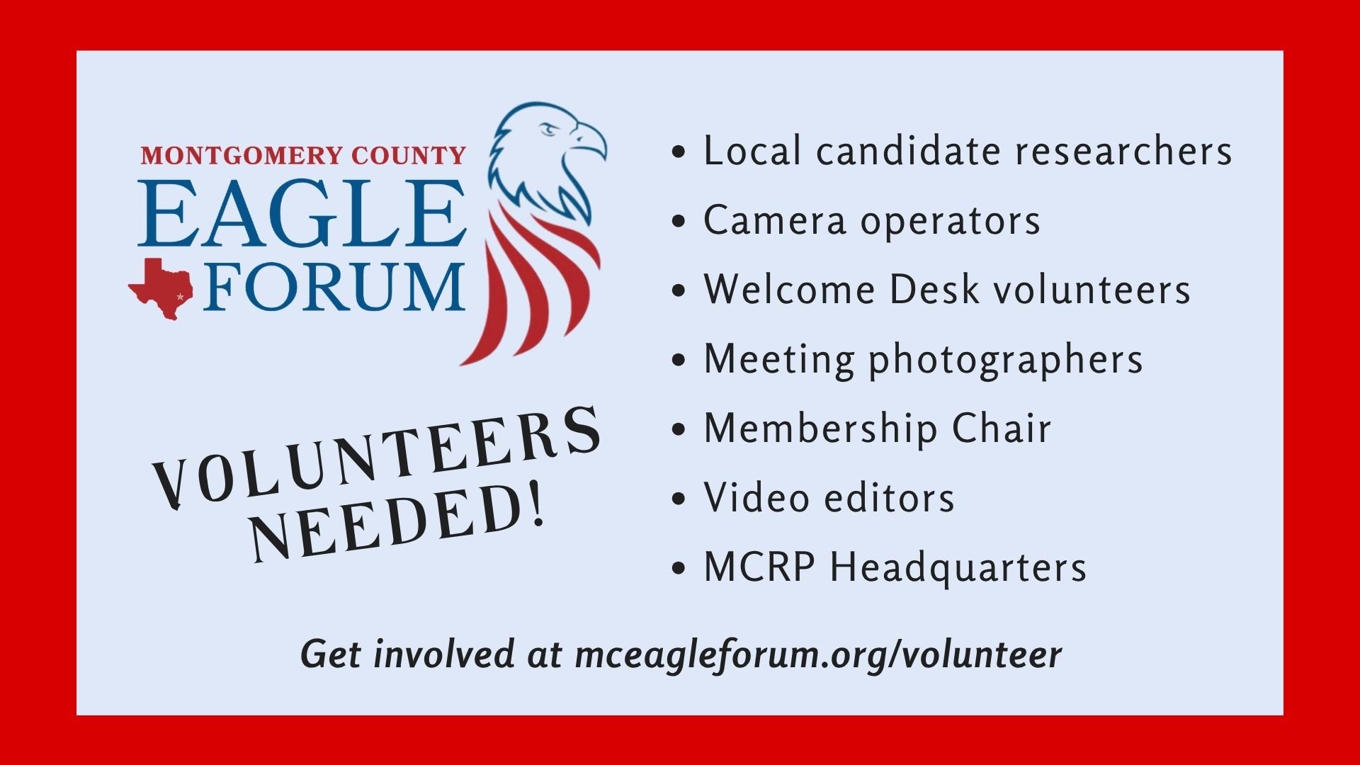 Volunteers Needed!