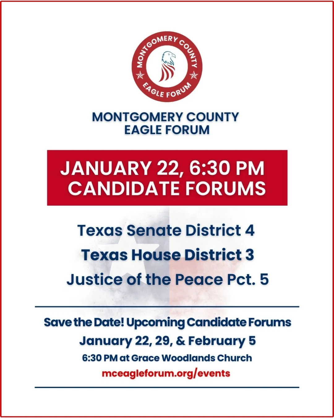 January 22 Candidate Forums