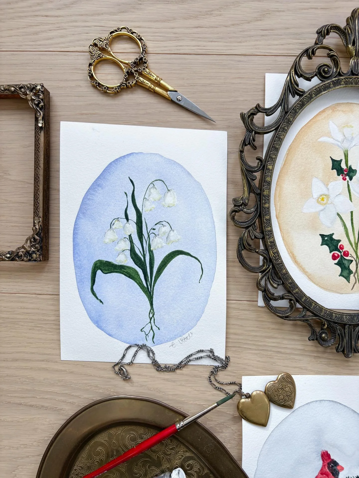 First Bells ✨

Lily of the valley may be a spring bloom, but to me she&rsquo;s a winter storyteller. Those tiny white bells feel like a soft promise in the dark - a whisper that joy will find its way back home, even when the days are short.

I painte