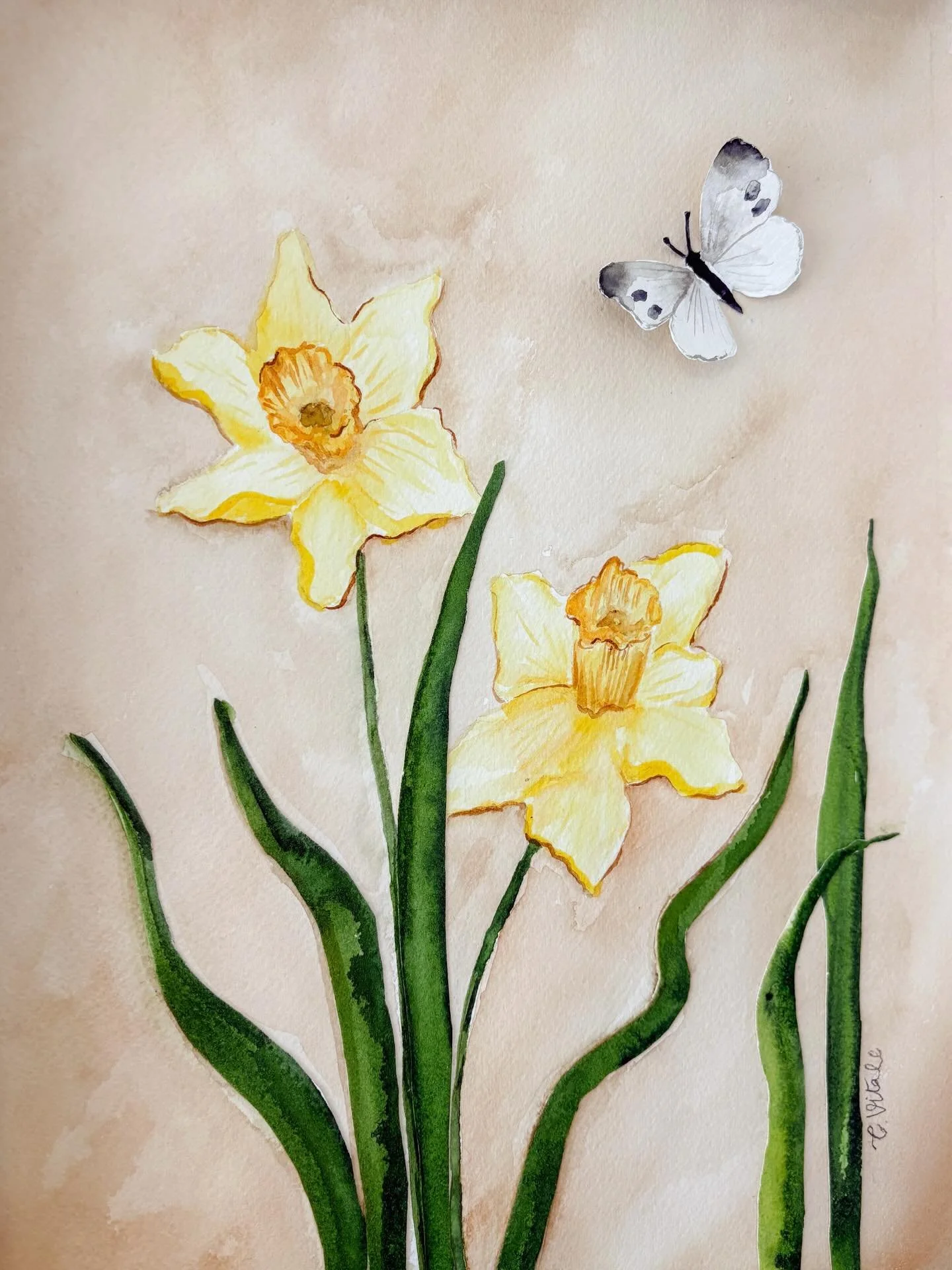 ✨A moment for the resilient daffodil, who persists regardless of what spring throws at her. ☀️🌨️🐇

&ldquo;Nature Rarer Uses Yellow&rdquo; 
11 x 14
Available 

#orginalart #springdecor #daffodil #yellow
