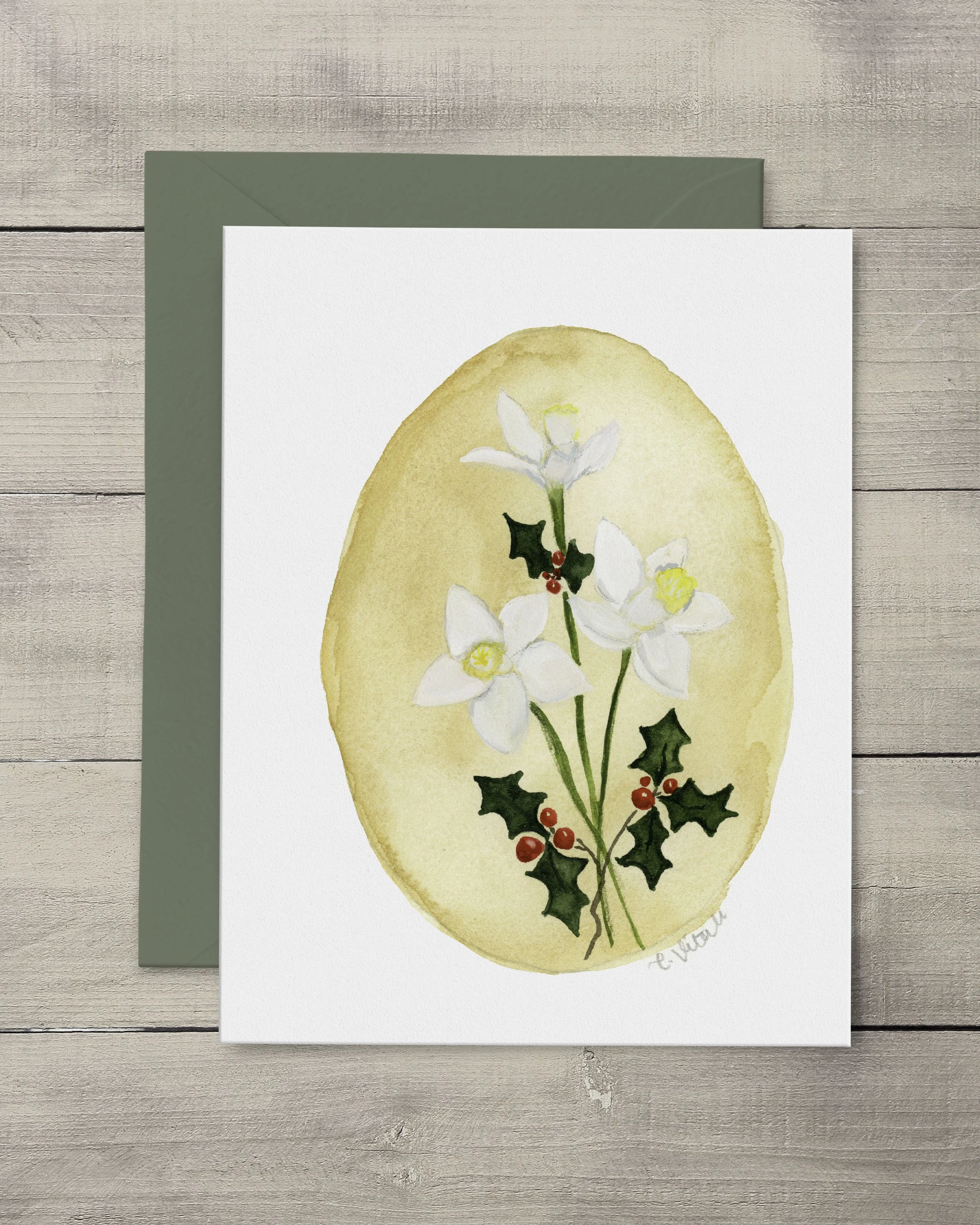 December Birth Flowers Note Card