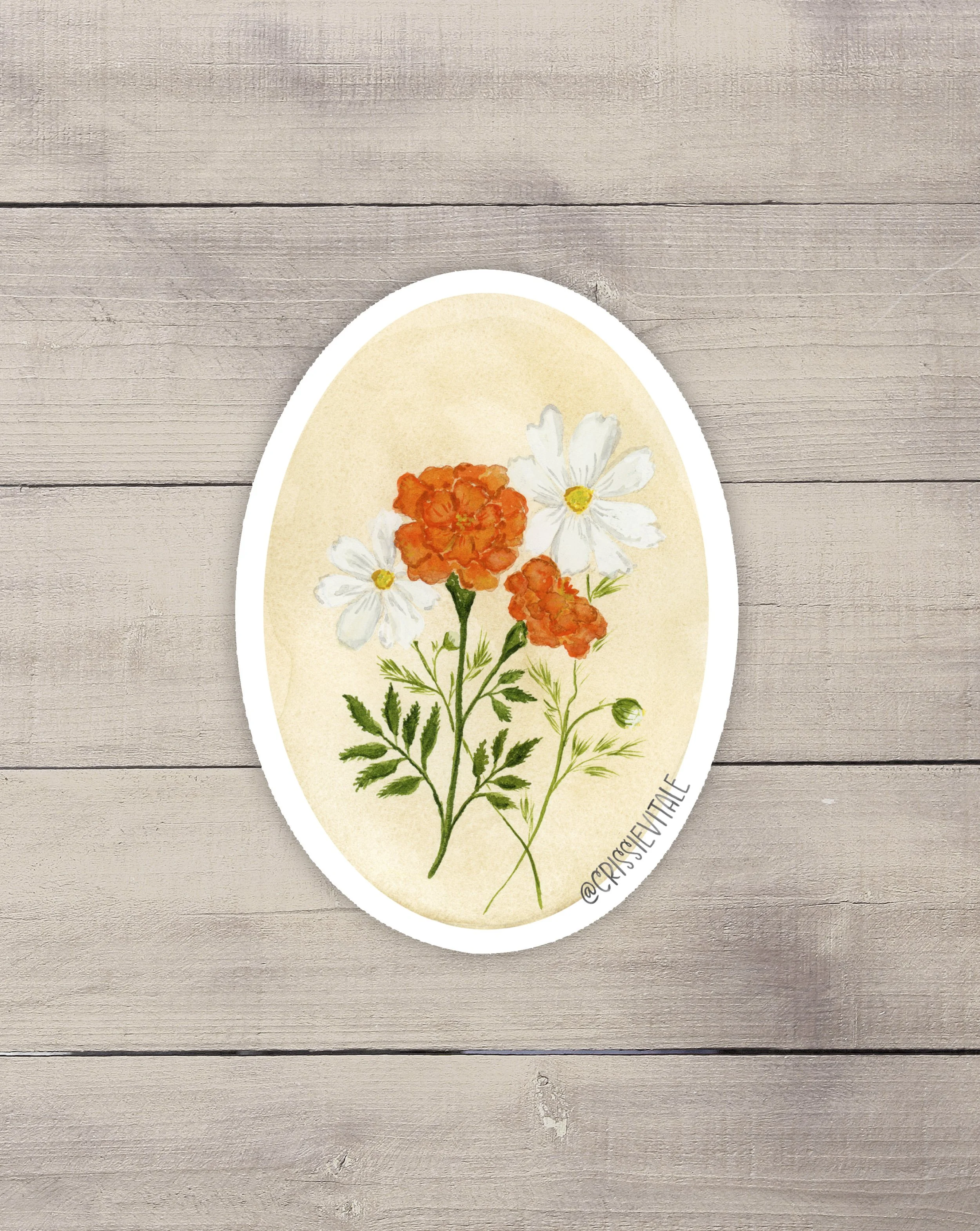 October Birth Flowers Vinyl Sticker