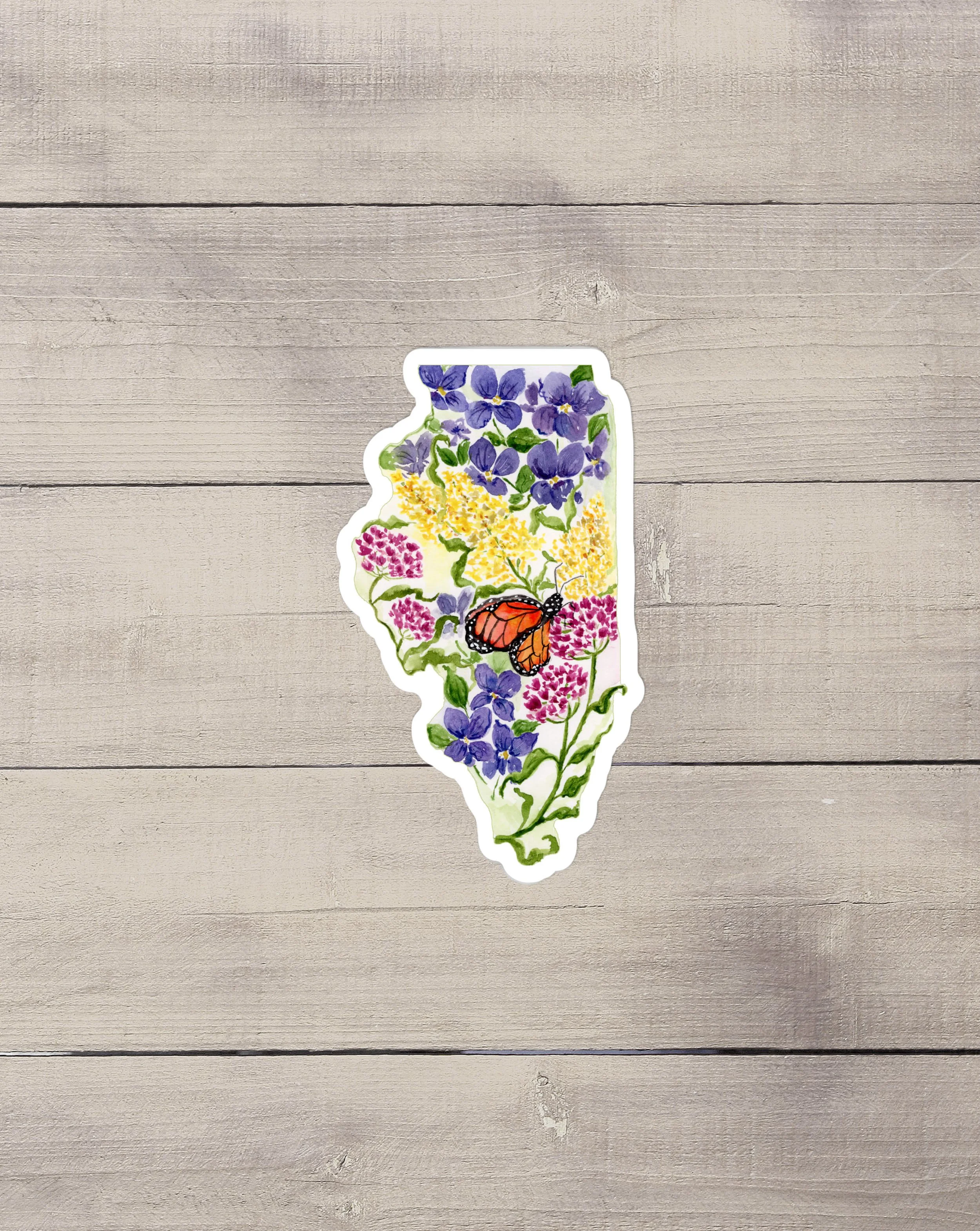 Illinois State Flowers Sticker