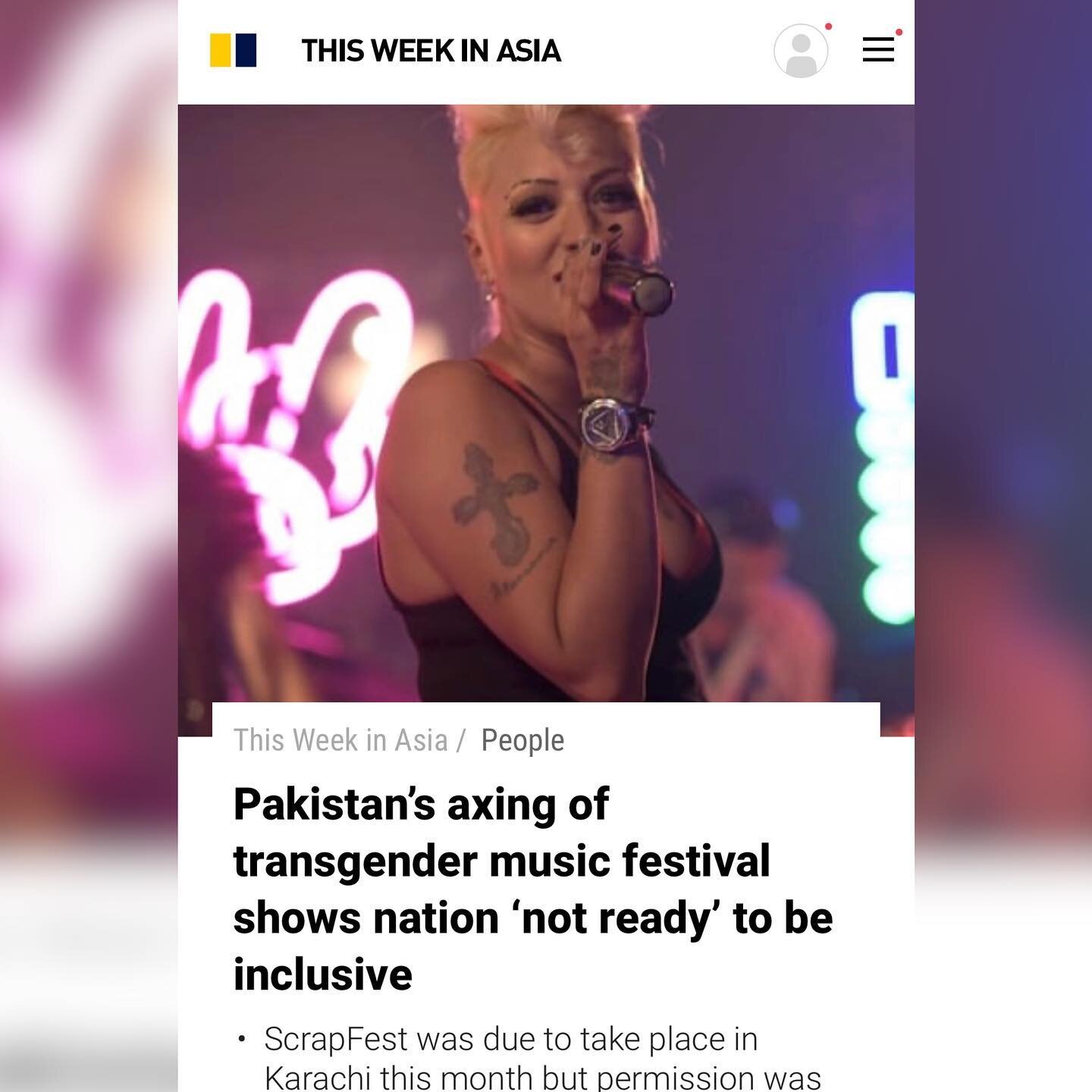 Pakistan&rsquo;s axing of transgender music festival shows nation &lsquo;not ready&rsquo; to be inclusive- @scmpnews on @scrapfestlive 
Full article link in bio.

#scrapfest #scrapfestlive #urvahkhan #mehrubawan #shahzadirai #pakistan #transgender #m