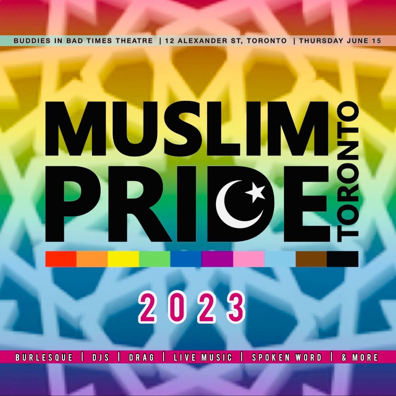 We launched MPTO @muslimprideto in 2020 as a virtual event to showcase Queer and Trans Muslim talent from Toronto and beyond. So proud to announce our first in person Muslim Pride event taking place on June 15; as a part of @buddiesto Buddies Queer P