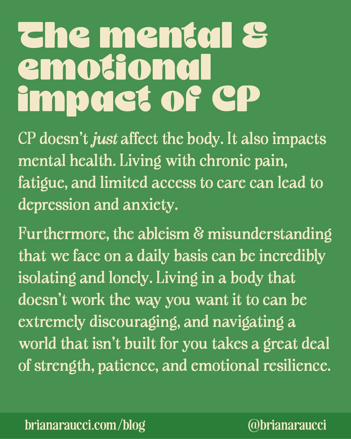 The mental & emotional impact of CP