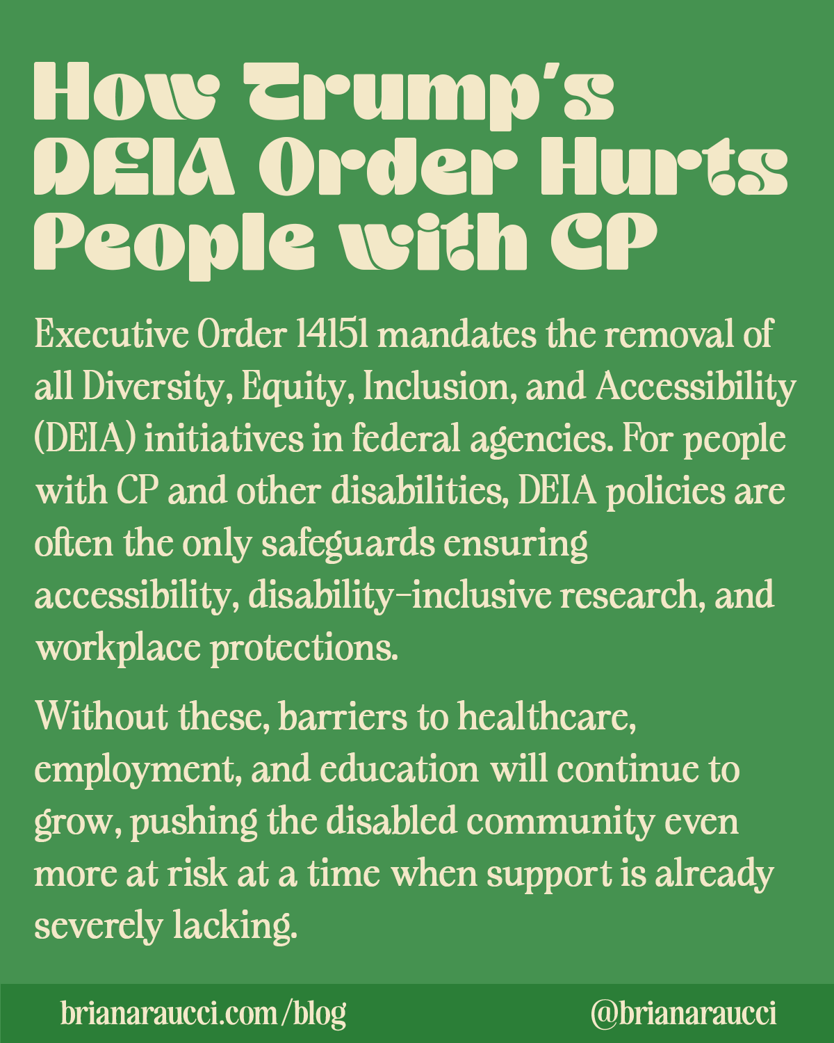 How Trump's DEIA Order Hurts People with CP