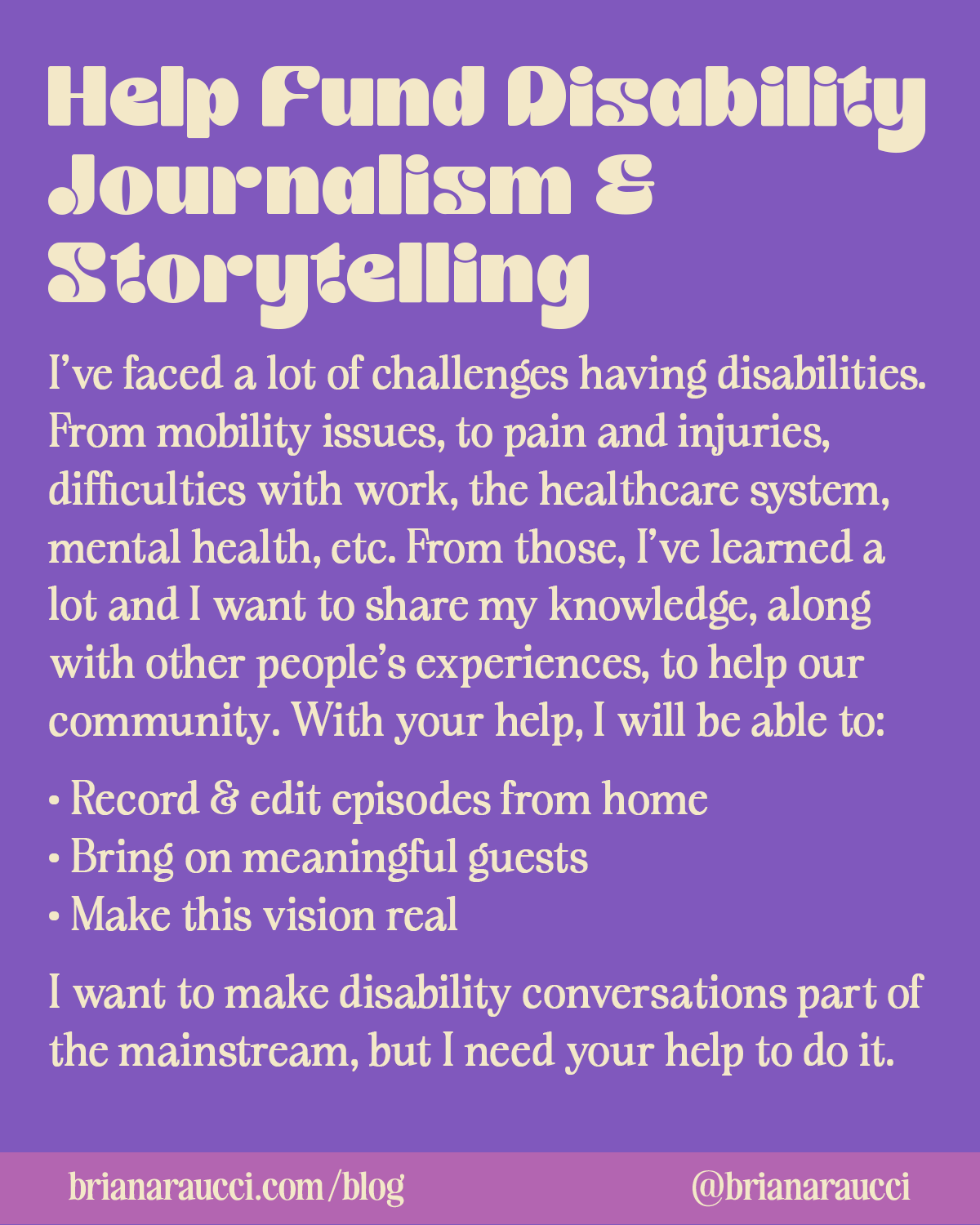 Help Fund Disability Journalism & Storytelling