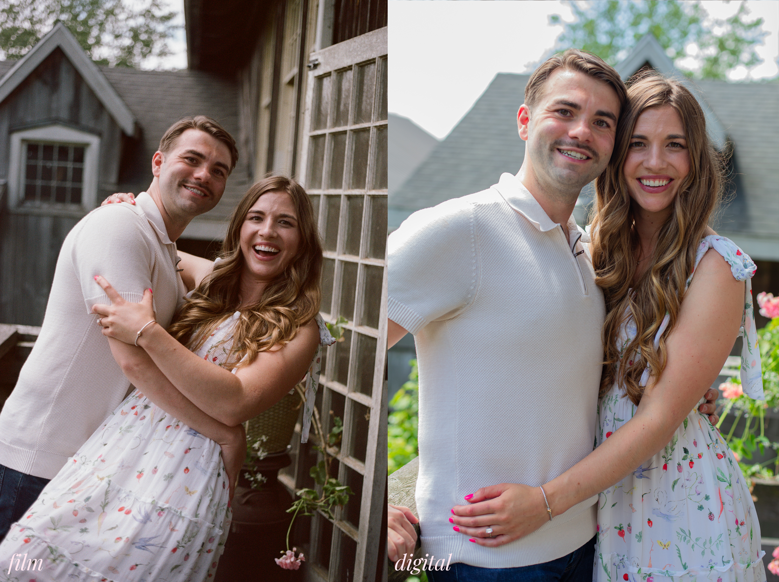 Engagement film photography vs digital image by Briana Raucci