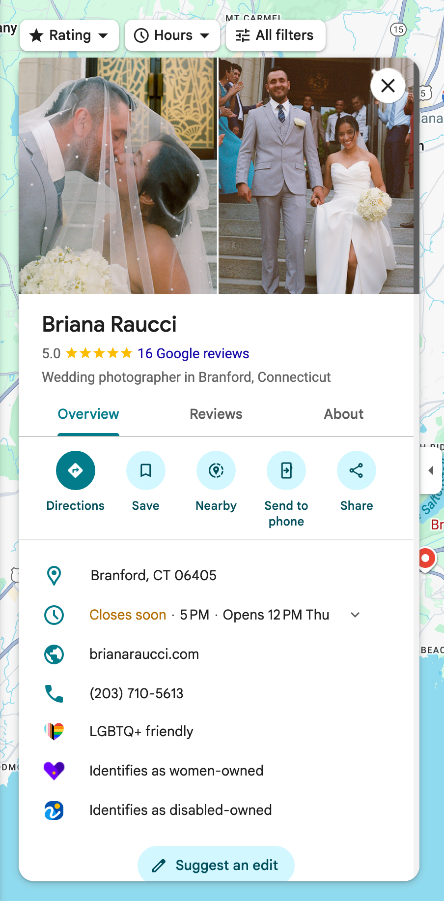 Briana raucci ct fil, wedding photographer google reviews