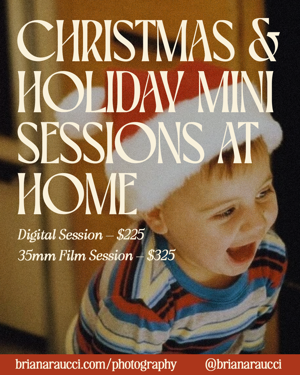 Photography mini sessions little kid smiling Christmas 