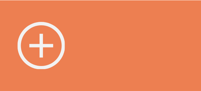 Green background with a white plus sign inside a circle on the left side