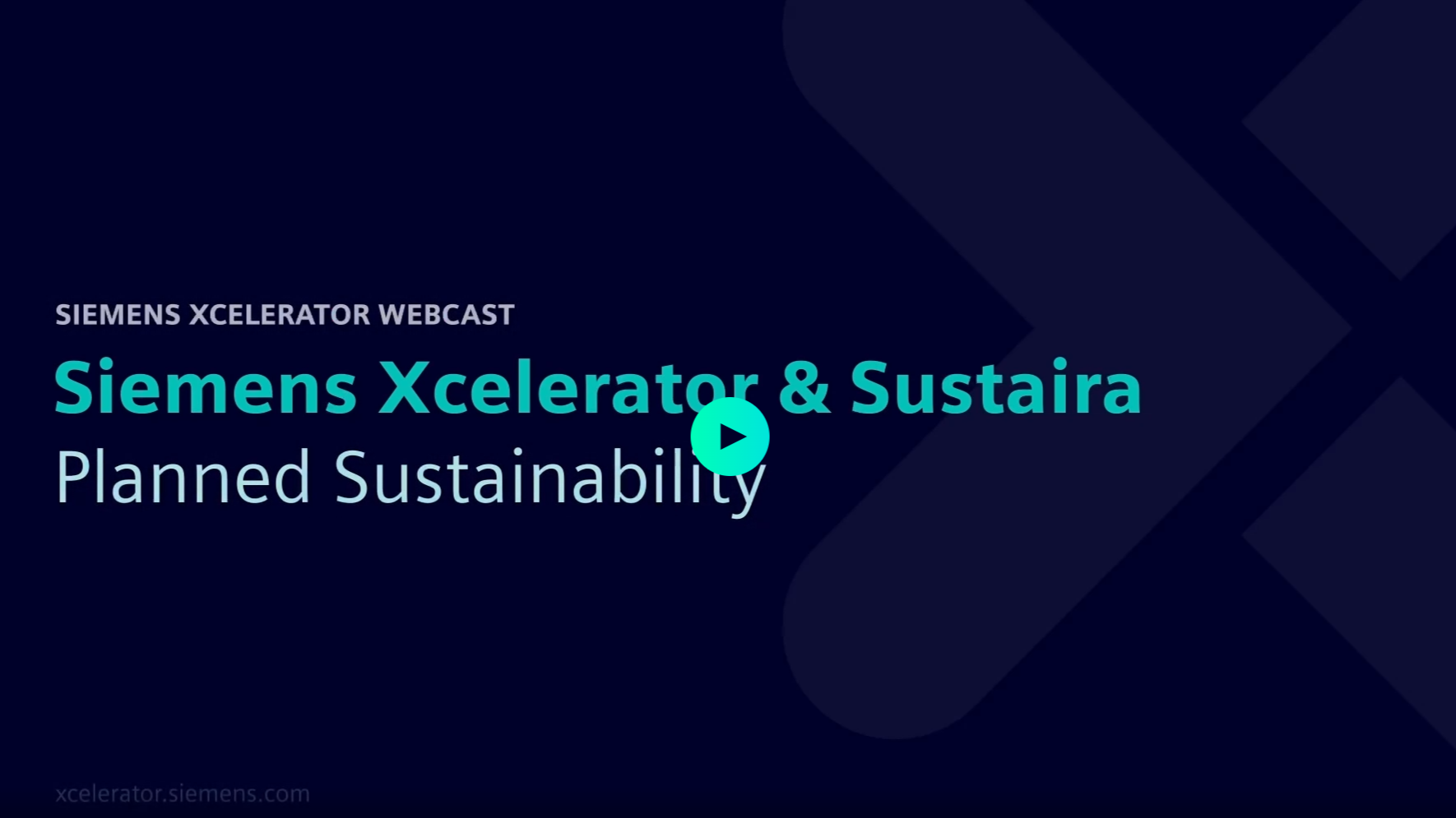 Screenshot of Siemens Xcelerator Marketplace webpage showcasing the Sustaia Sustainability and ESG Application Platform with various icons and images related to sustainability.