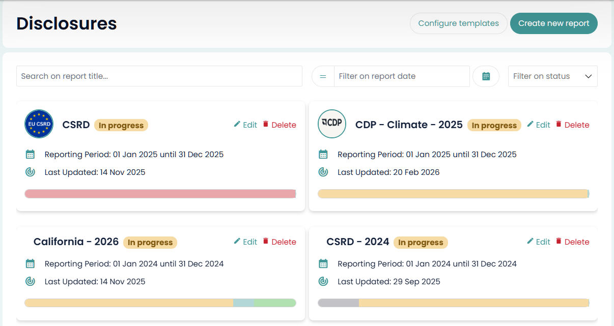 Sustaira's ESG Disclosures and Reporting Template